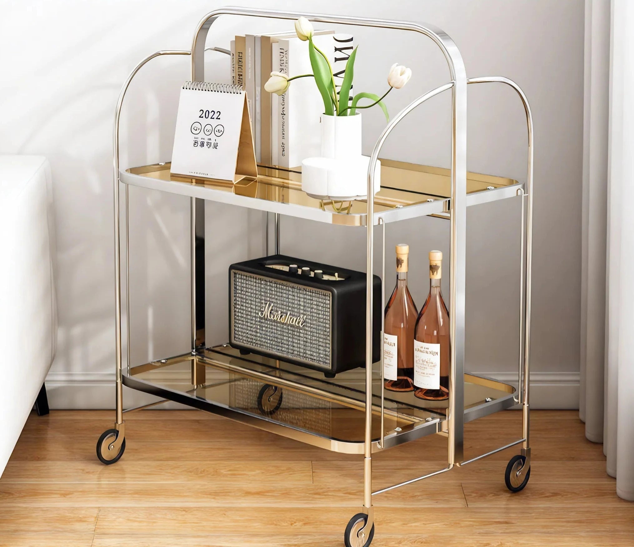 Luxe on Wheels: Foldable Transparent Trolley Aescraft Brown
