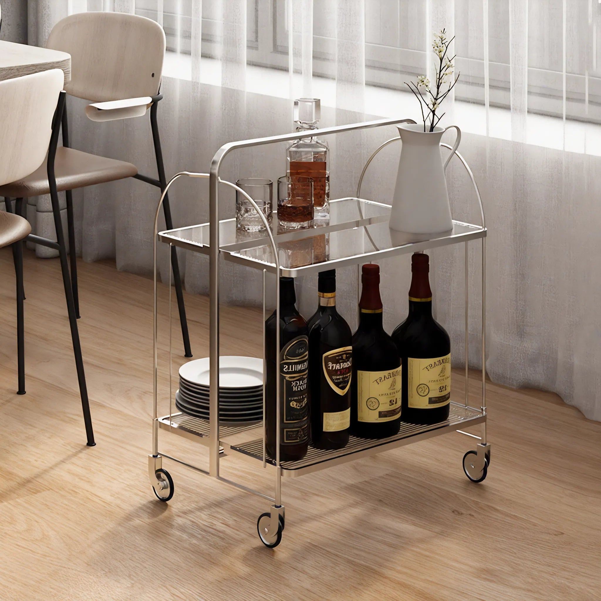 Luxe on Wheels: Foldable Transparent Trolley Aescraft