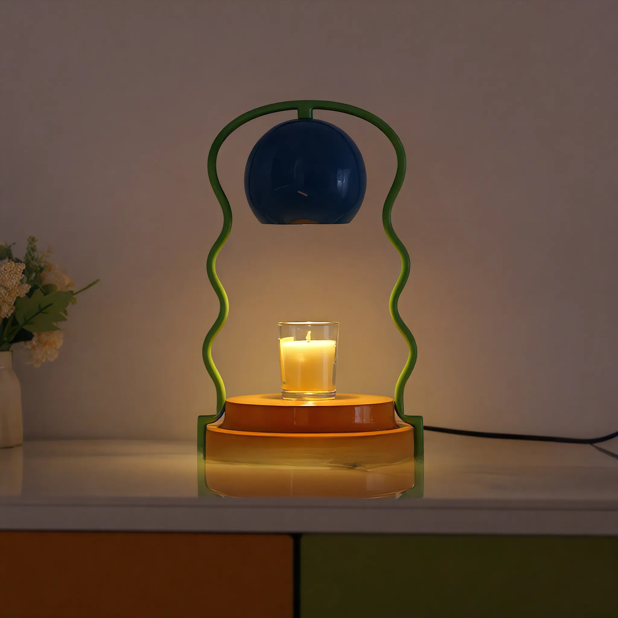 MeltWave Candle Warmer – Playful Aromatic Glow Aescraft