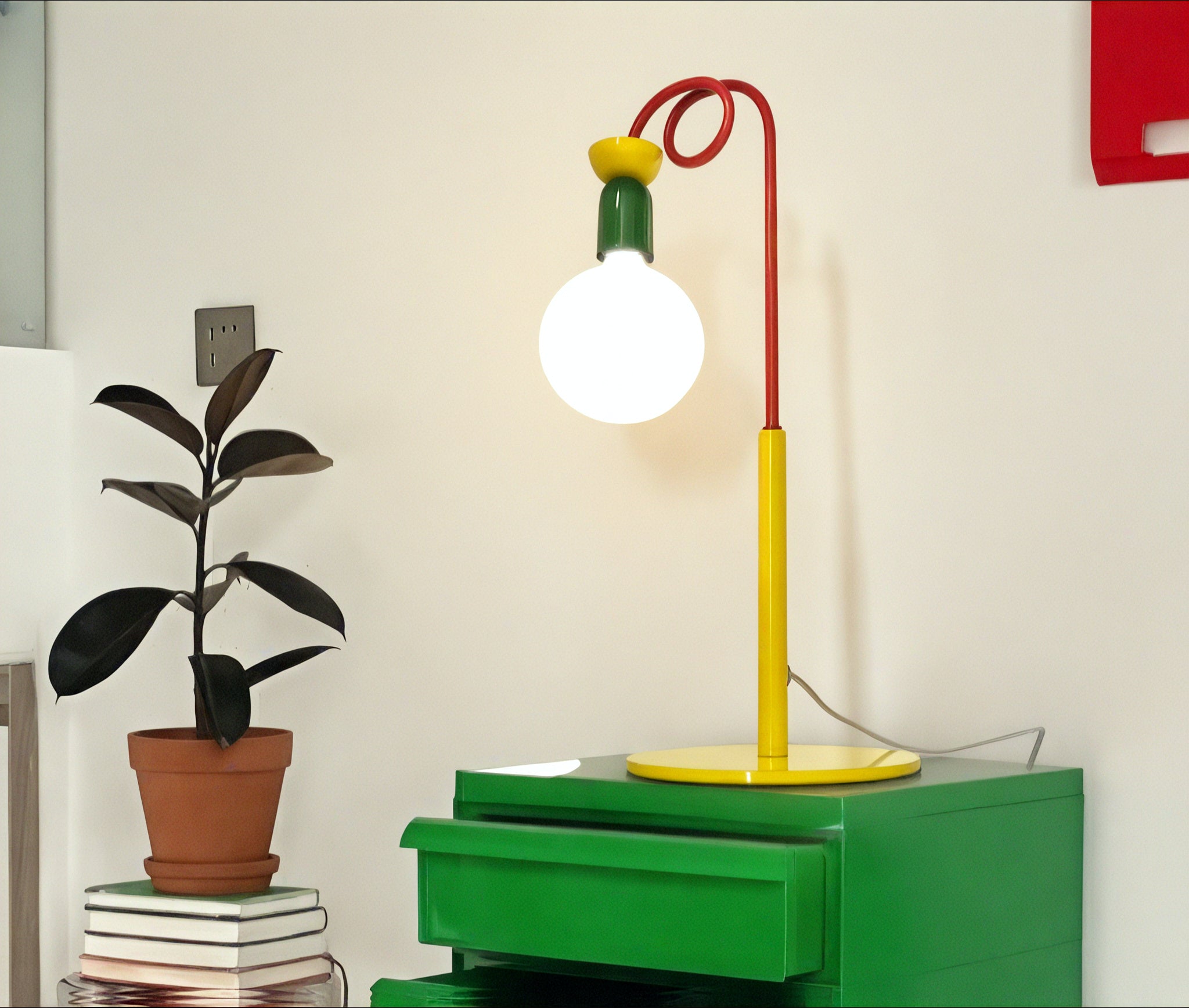 Memphis Glow Twirl Table Lamp Aescraft Multicolor-Single Bulb US