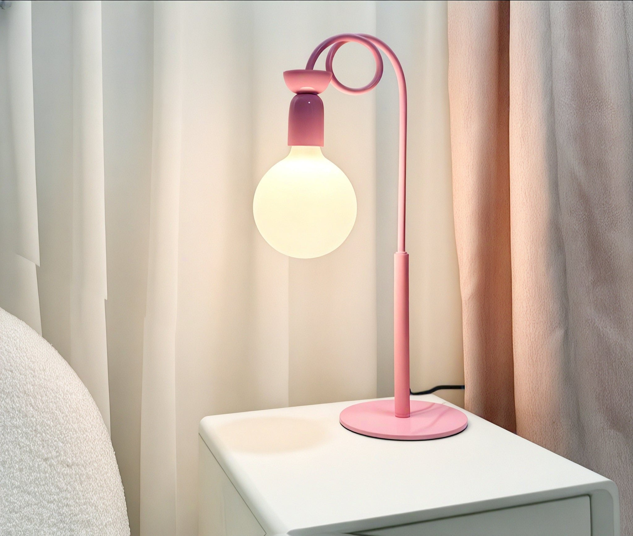 Memphis Glow Twirl Table Lamp Aescraft Pink-Single Bulb US