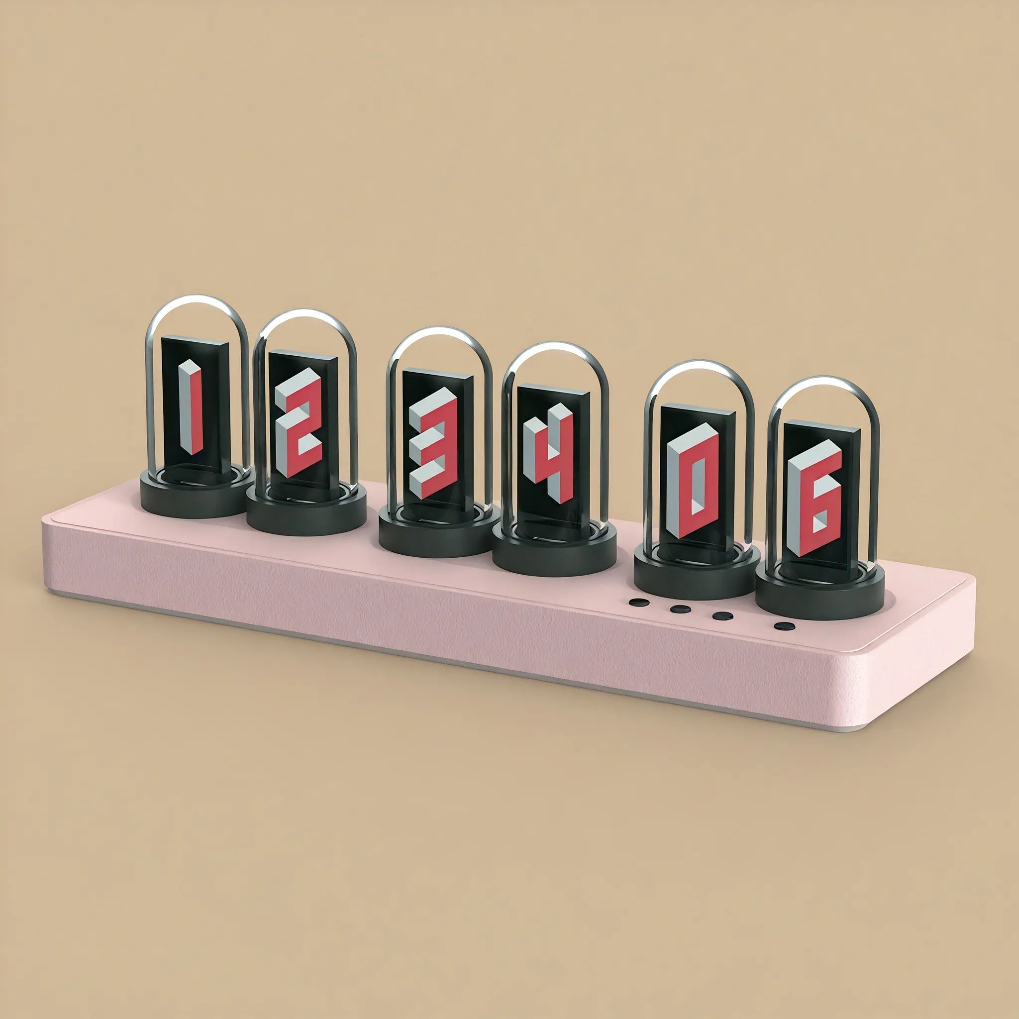 Mini IPS Digital Clock customized Aescraft Pink