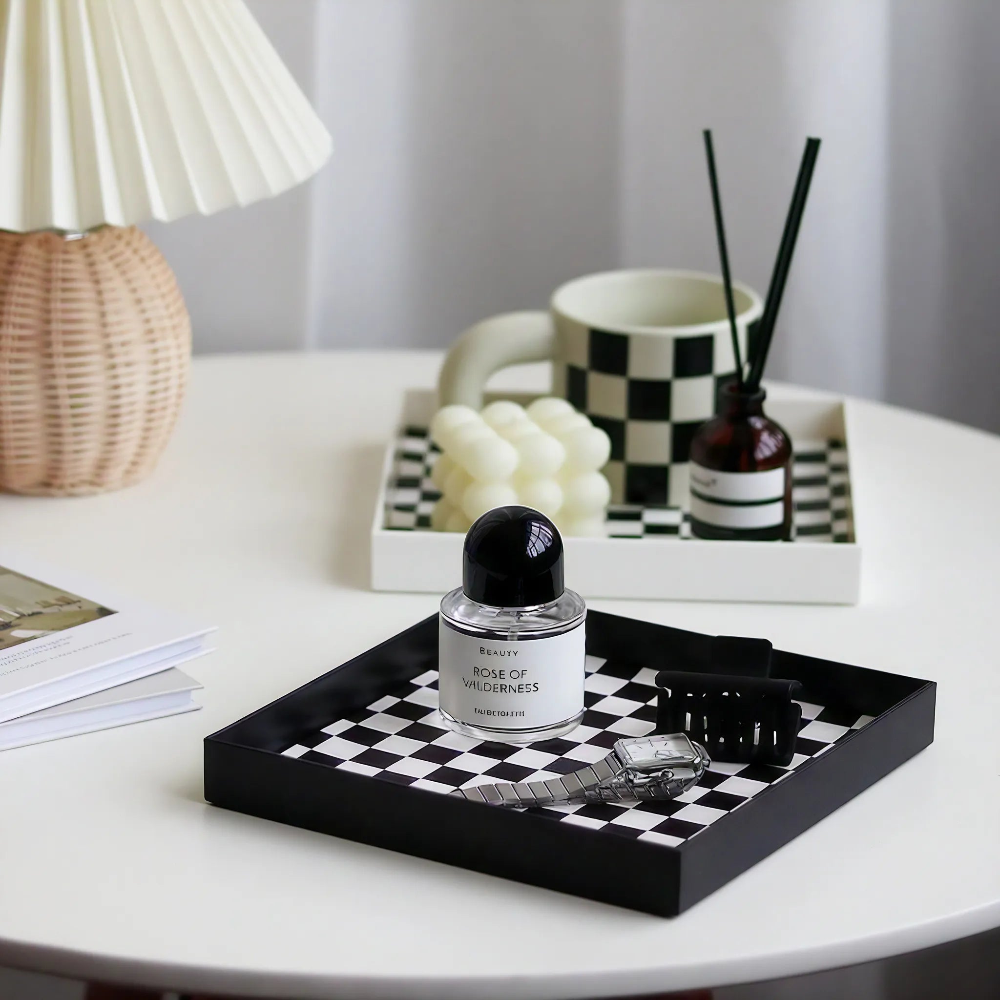 Modern Checkerboard Tray Set customized Aescraft