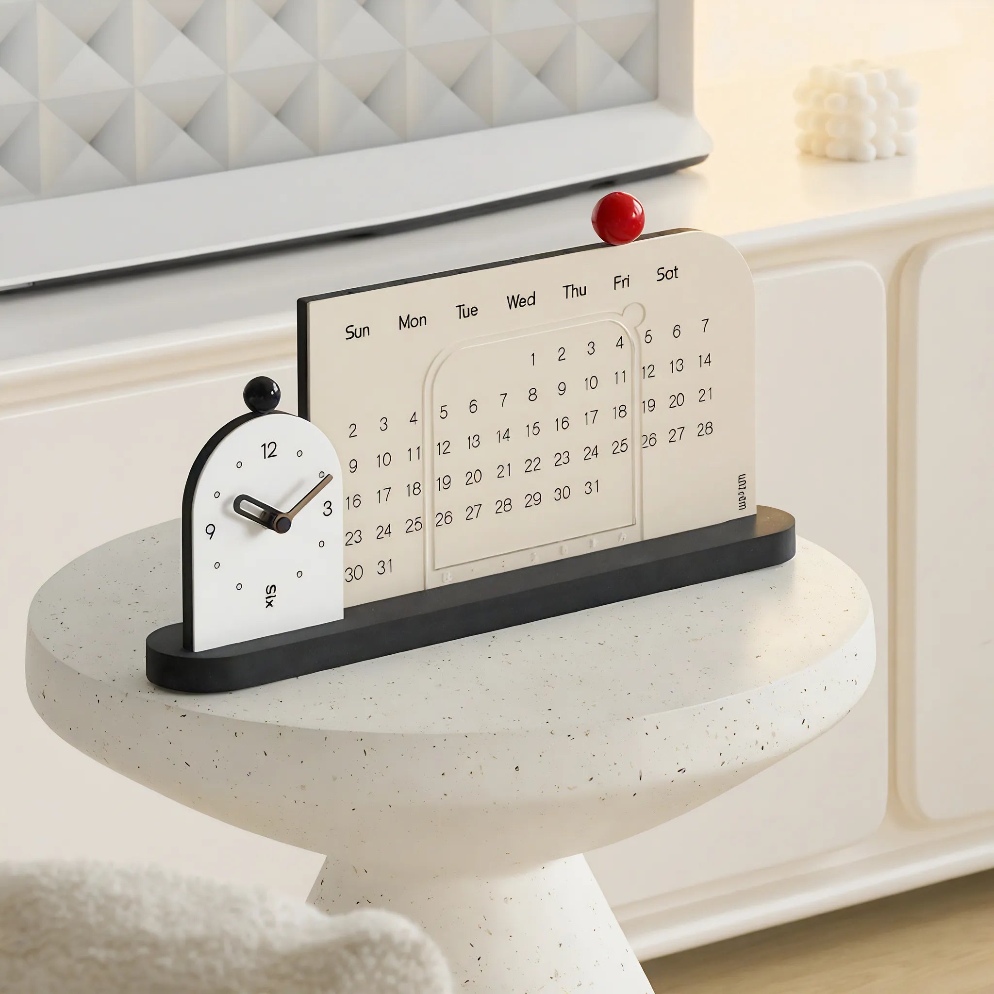 Modern Nordic Calendar Clock  Aescraft
