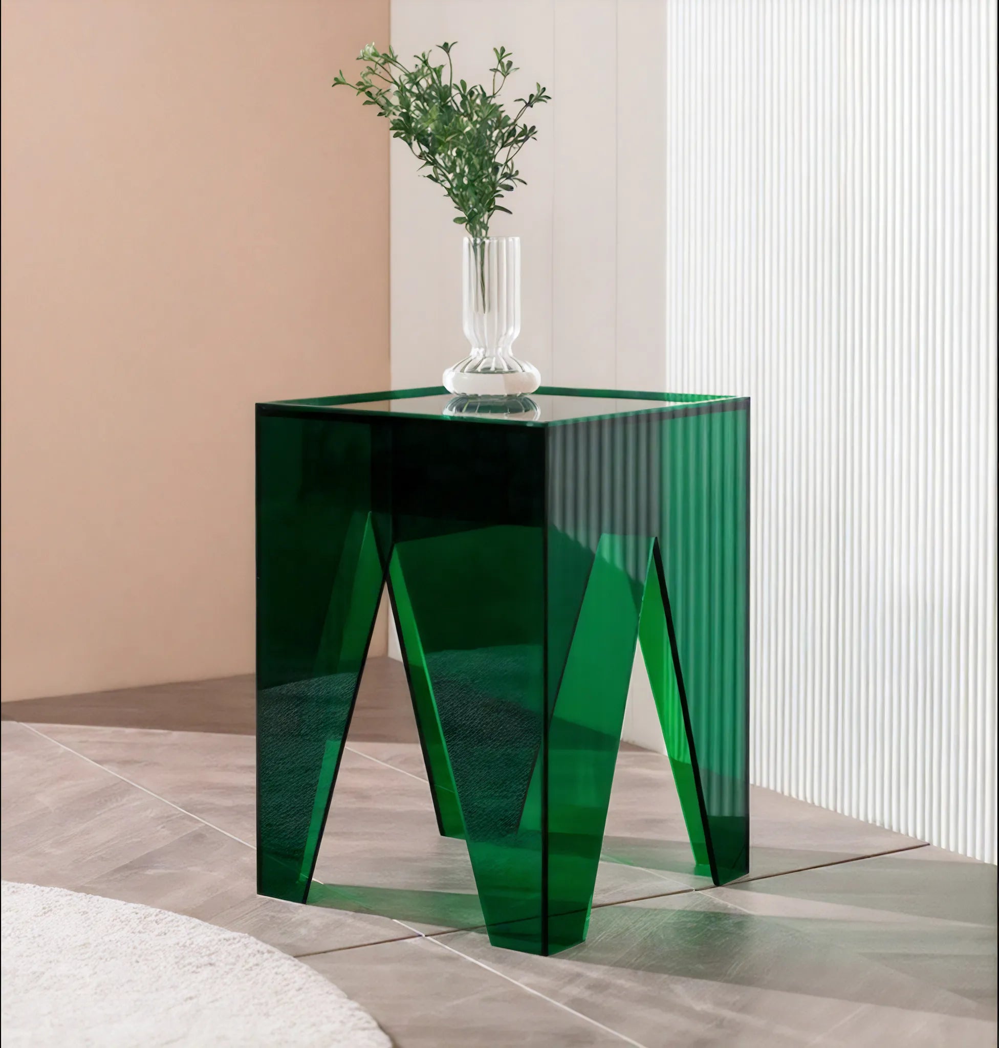 Modern Prism – Translucent Acrylic Accent Table Aescraft