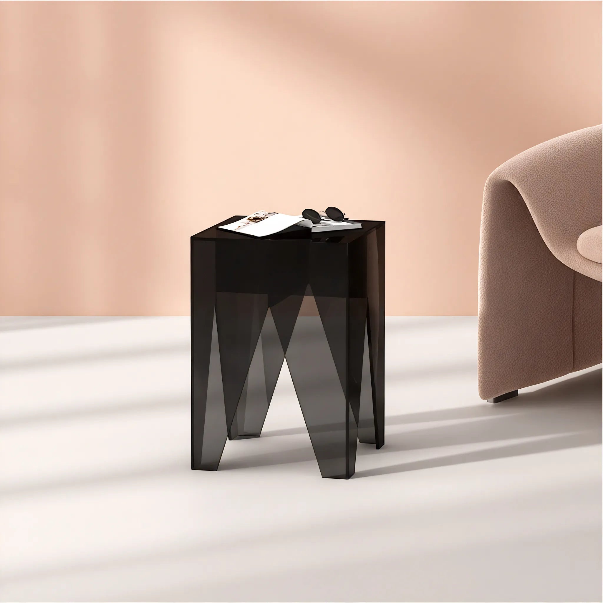 Modern Prism – Translucent Acrylic Accent Table Aescraft Black