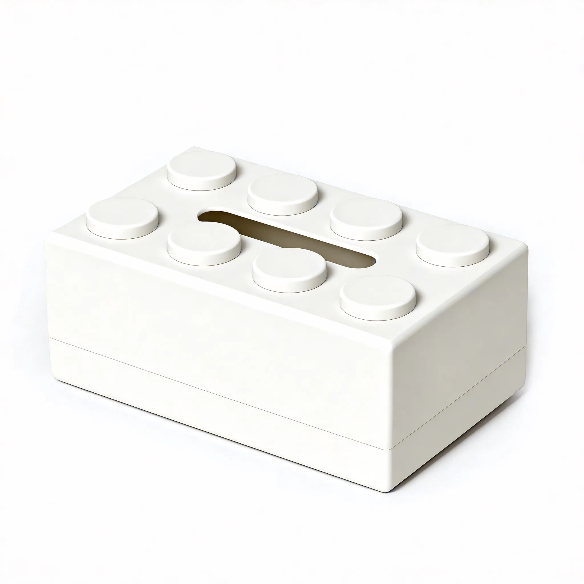 Modular Brick Tissue Box Aescraft White