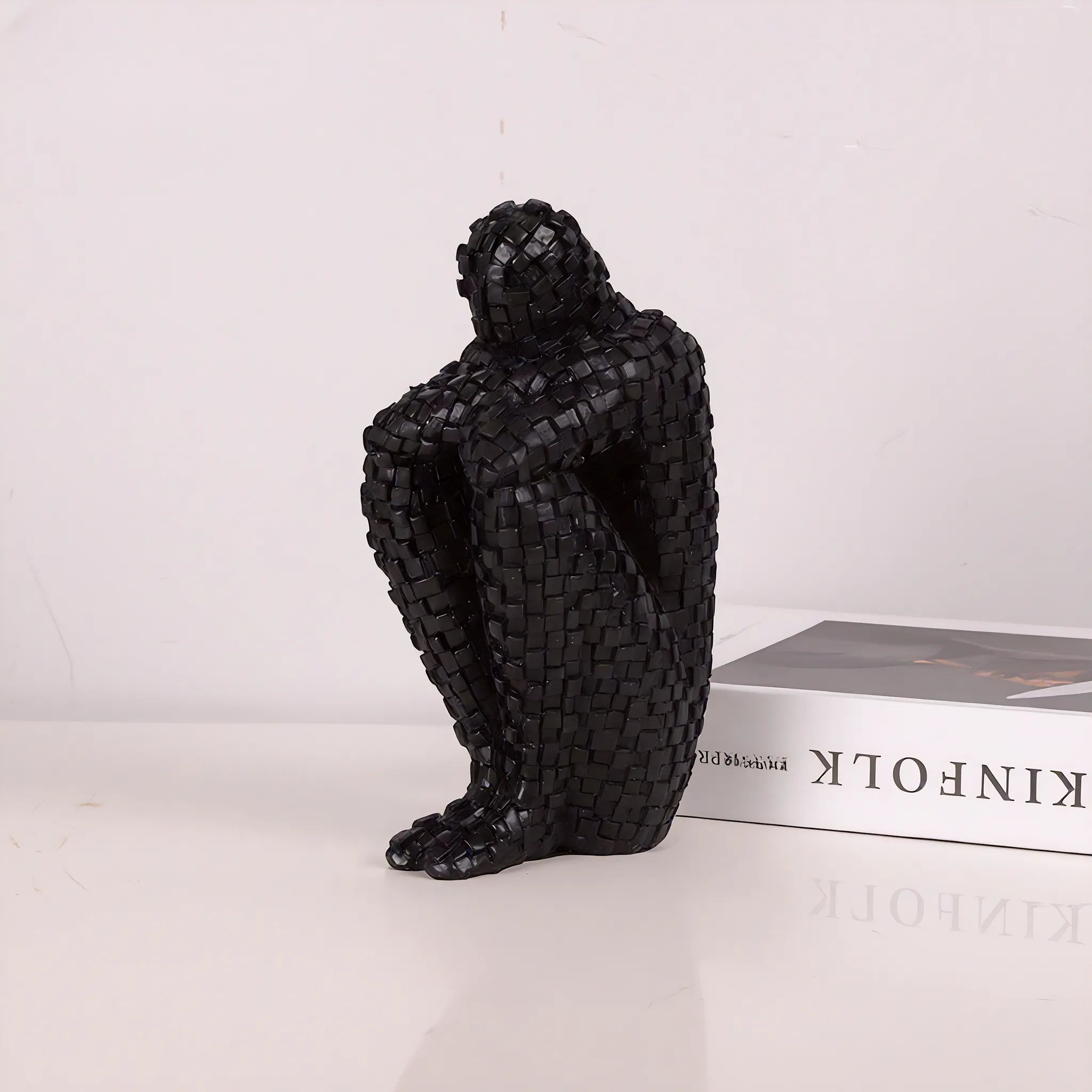 Mosaic Thinker Statue Aescraft Black