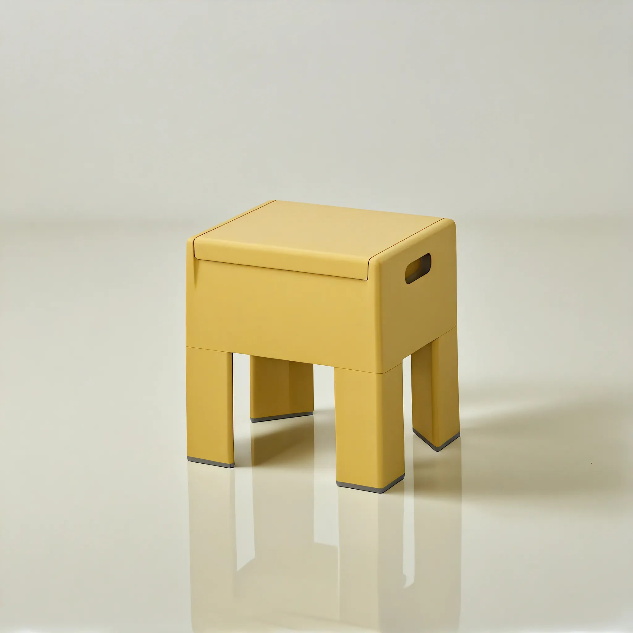 Nordic Nook: The Hidden Storage Stool Aescraft Yellow