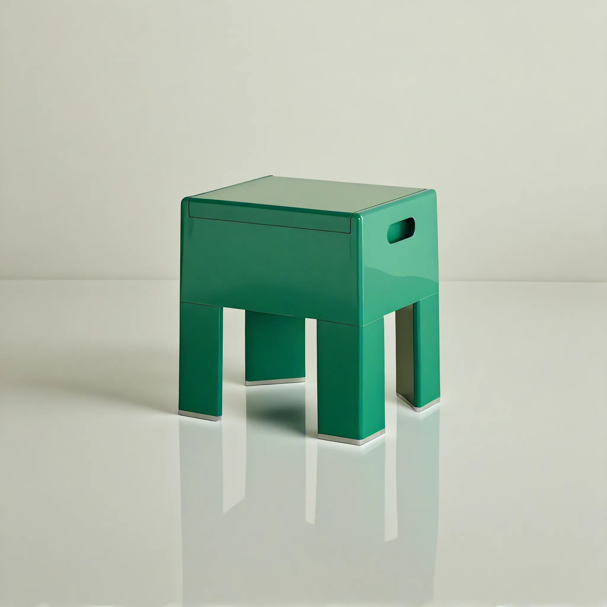 Nordic Nook: The Hidden Storage Stool Aescraft Green
