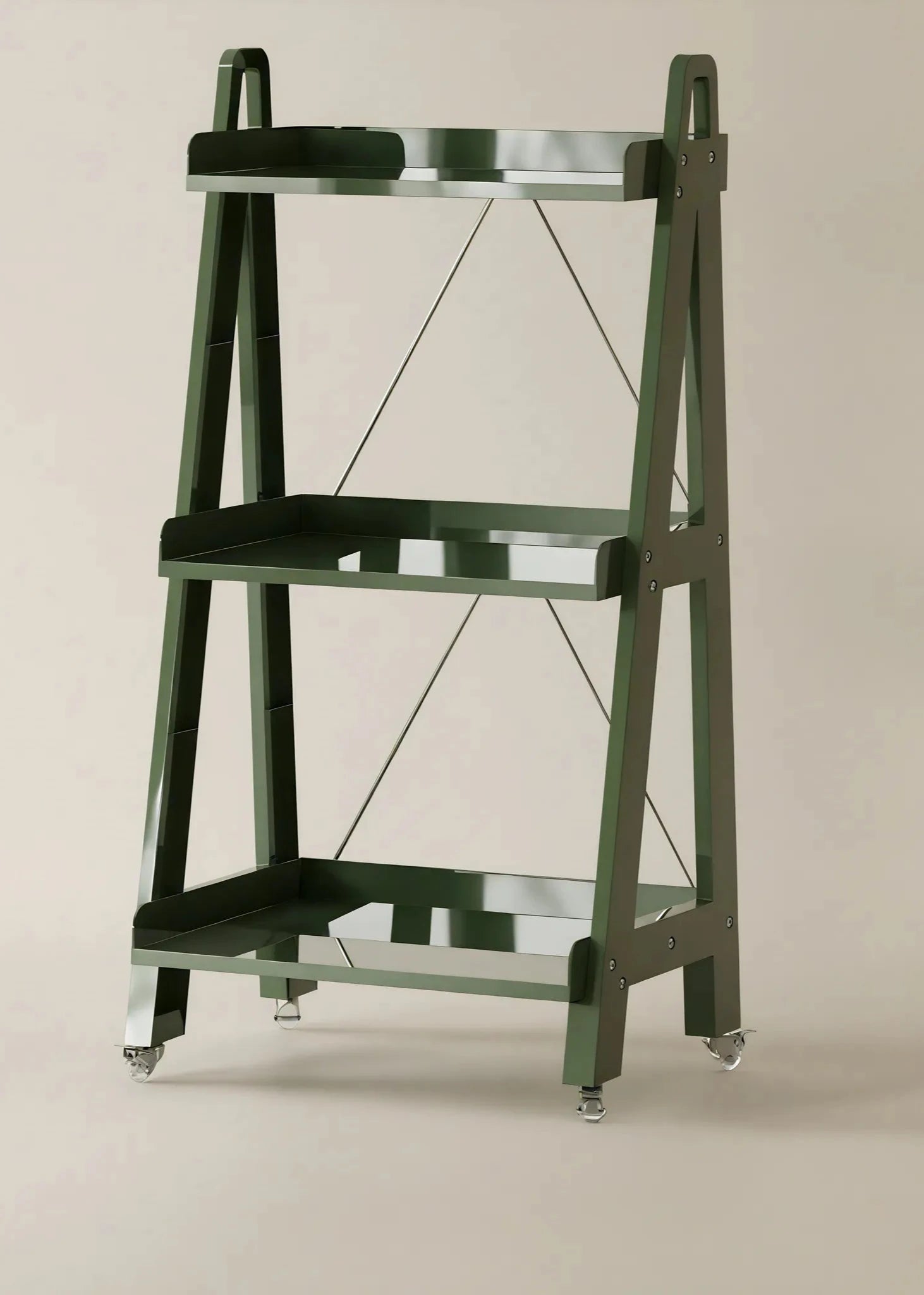 Nordic Shelf Ladder Organizer: Stylish & Space-Saving Aescraft 3 Army Green-3