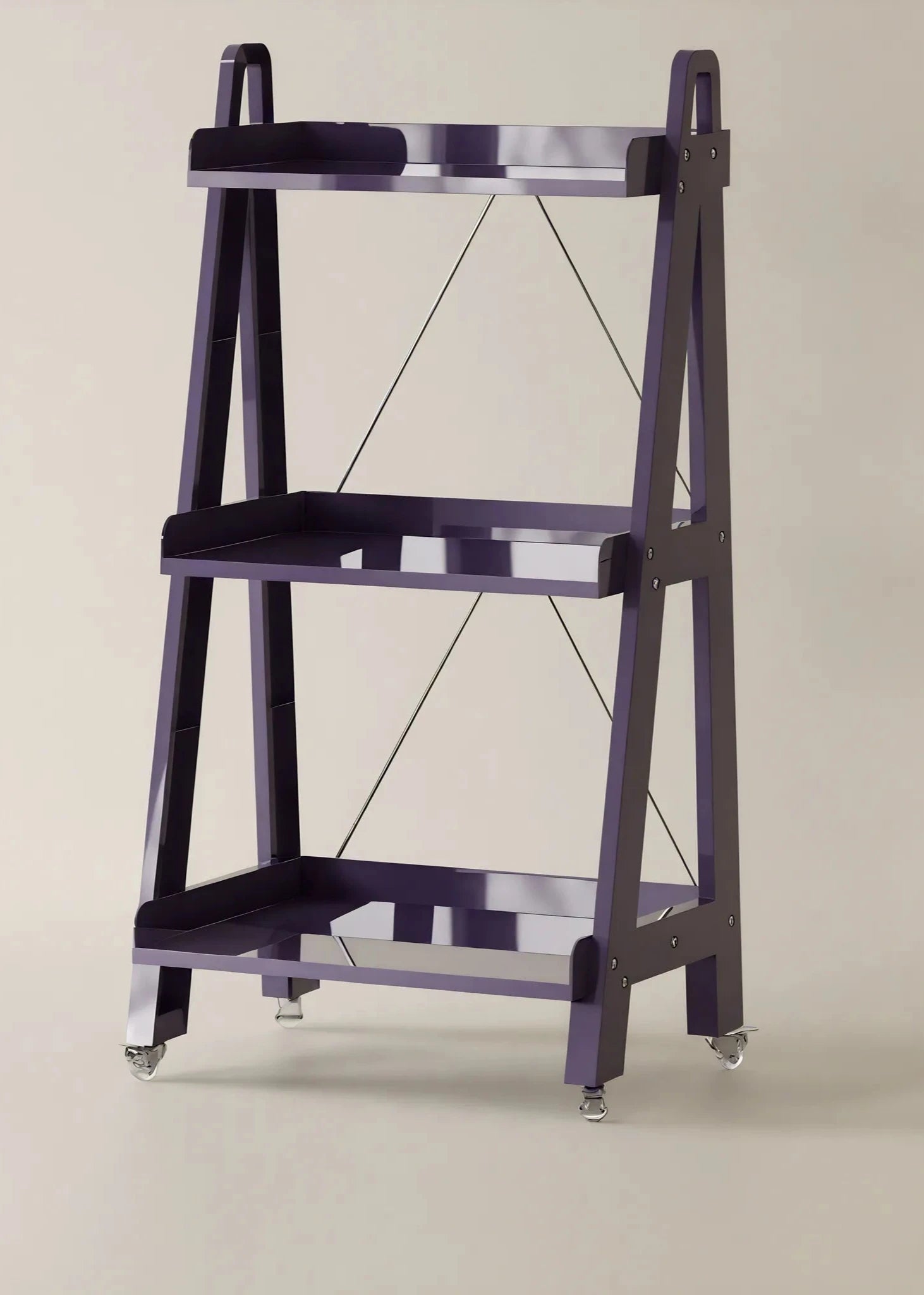 Nordic Shelf Ladder Organizer: Stylish & Space-Saving Aescraft 3 Purple-3