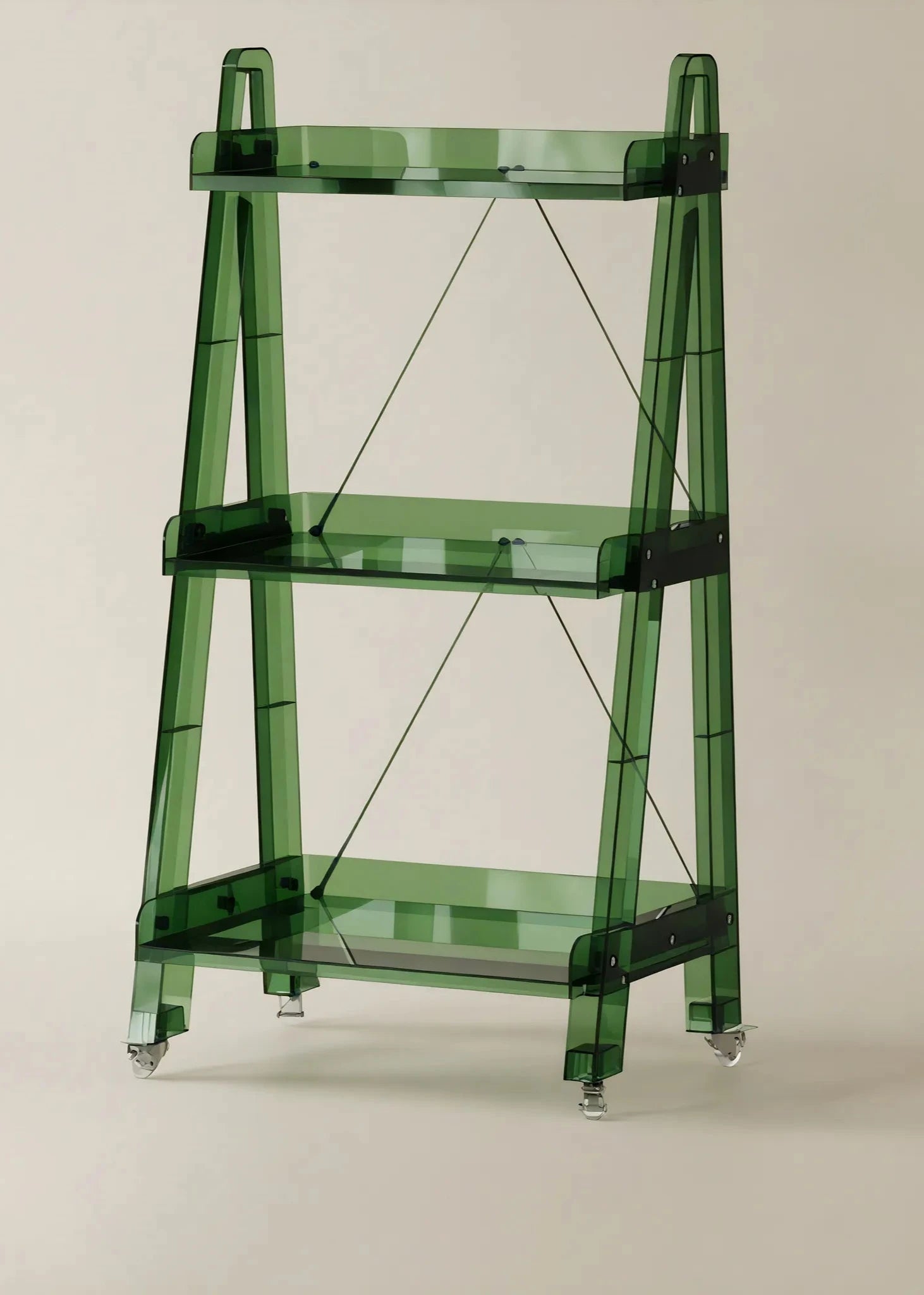 Nordic Shelf Ladder Organizer: Stylish & Space-Saving Aescraft 3 Olive Green-3