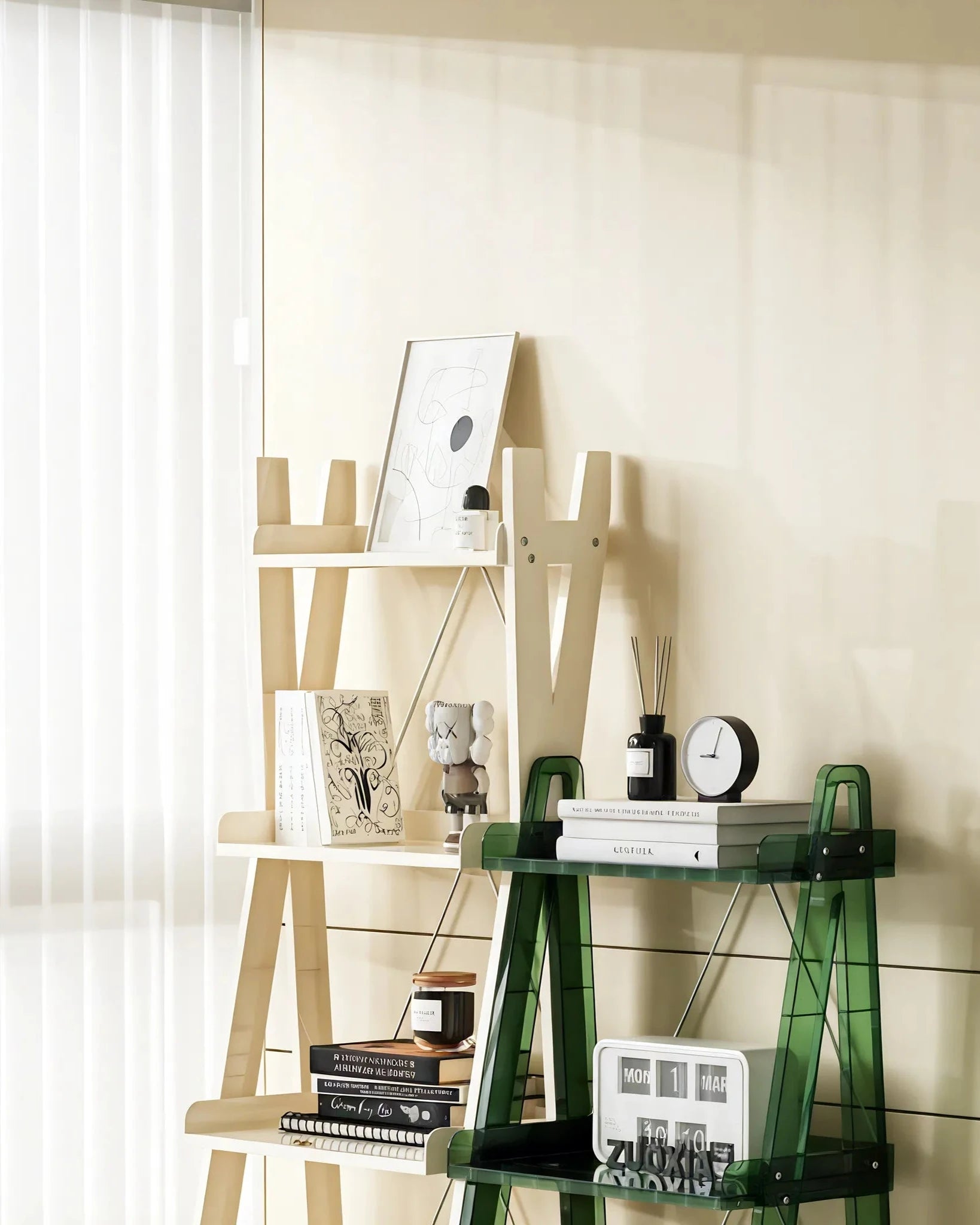 Nordic Shelf Ladder Organizer: Stylish & Space-Saving Aescraft