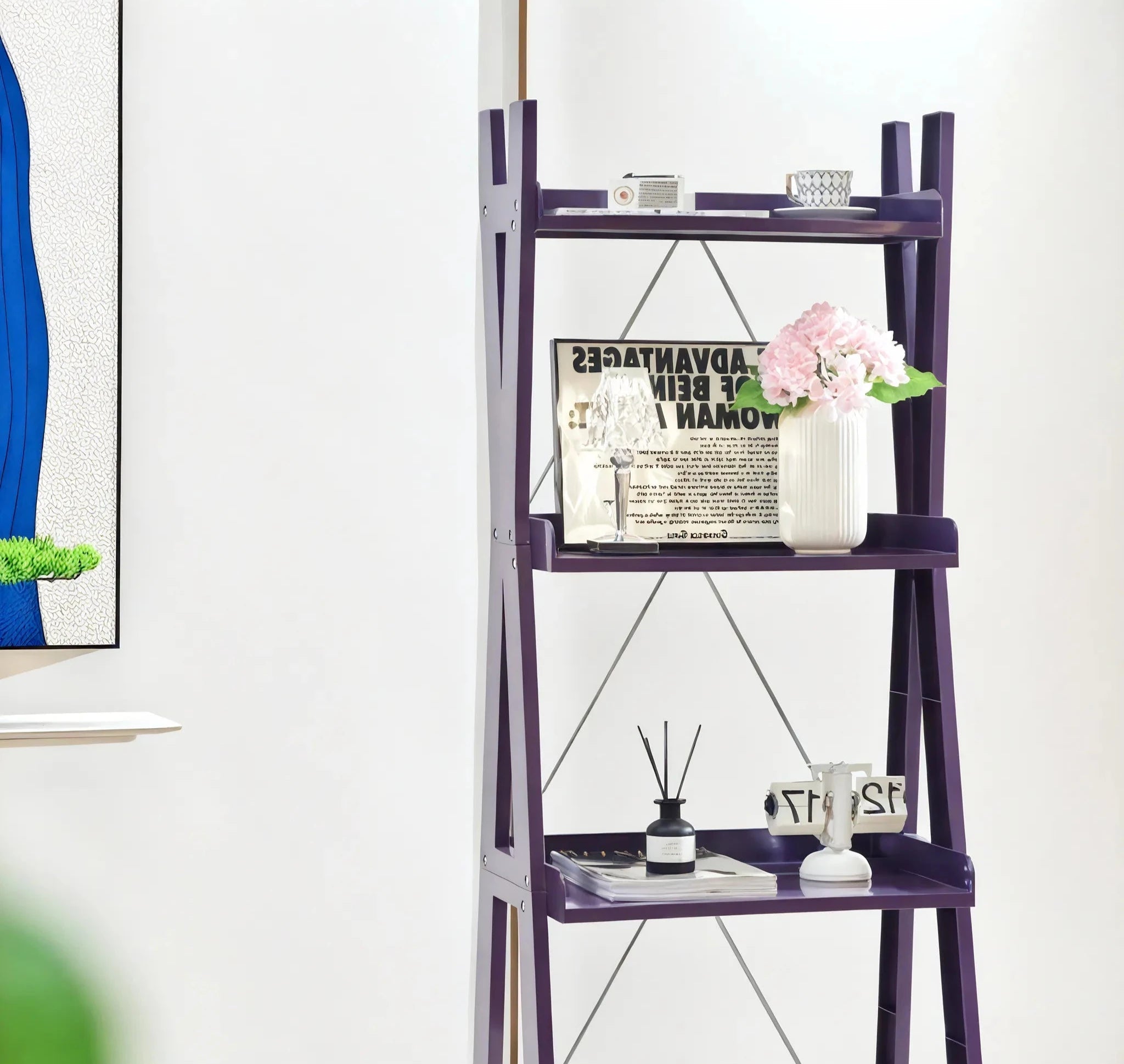 Nordic Shelf Ladder Organizer: Stylish & Space-Saving Aescraft