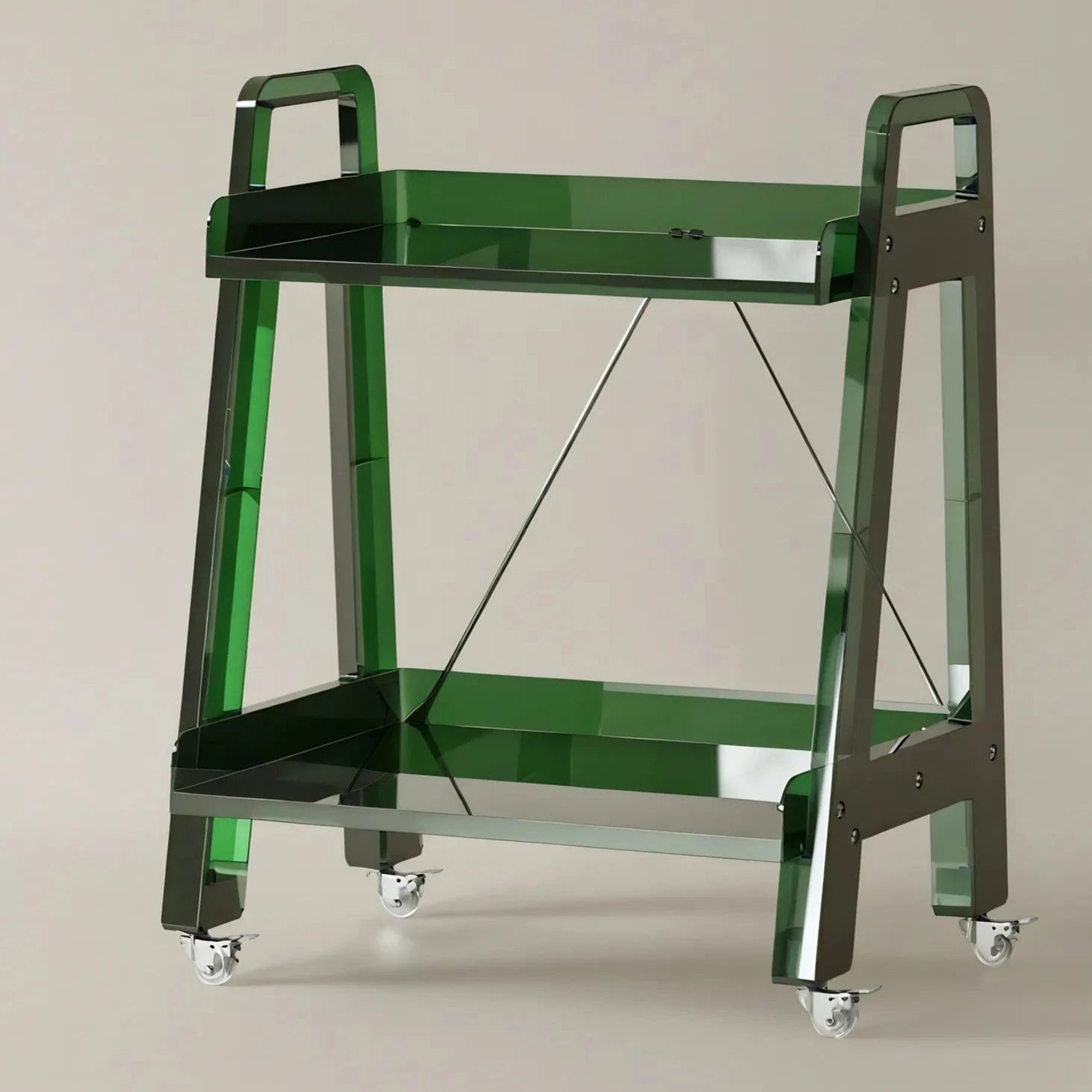 Nordic Shelf Ladder Organizer: Stylish & Space-Saving Aescraft 2 Olive Green-2