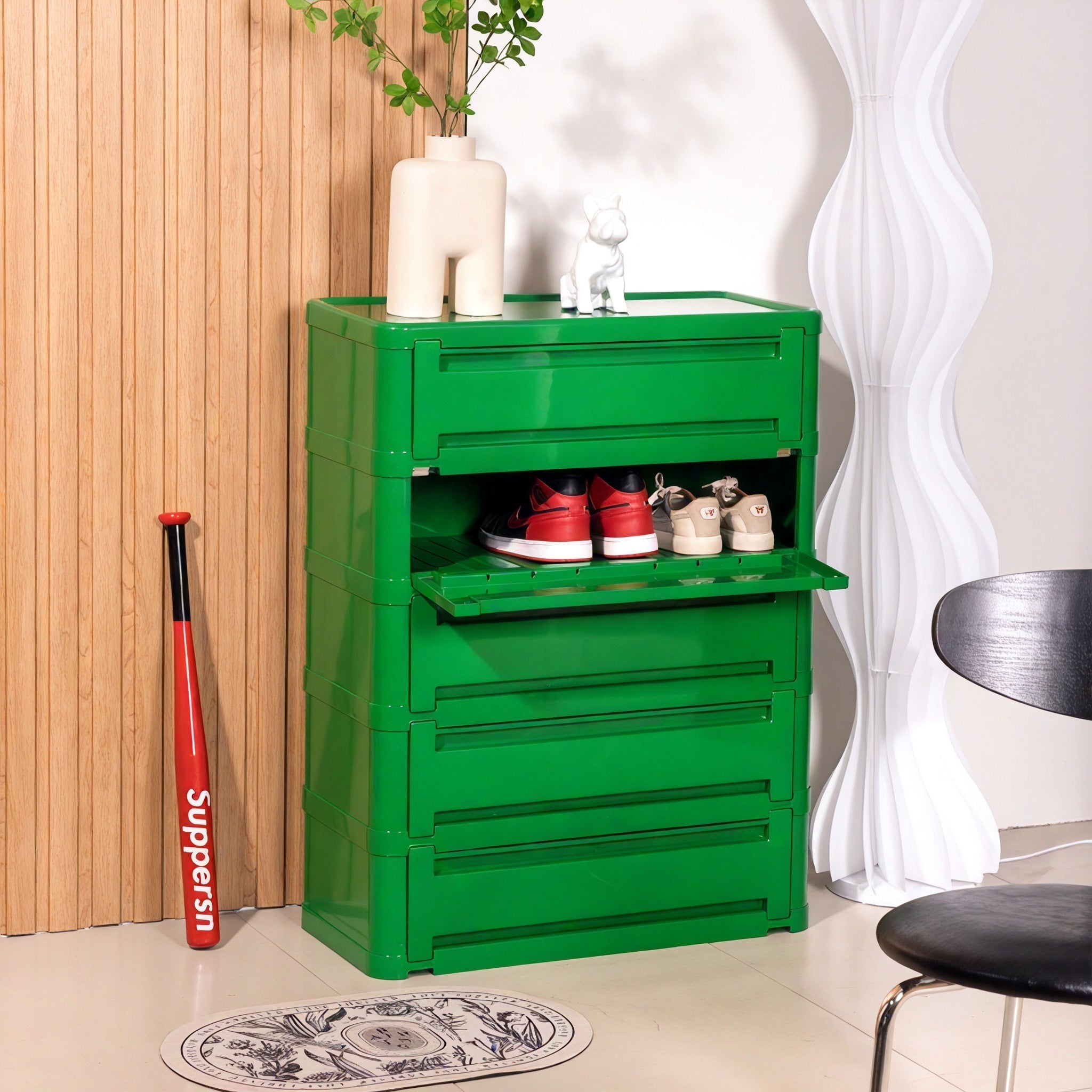 Nordic Stacker: Modular Shoe Rack Storage Cabinet Aescraft