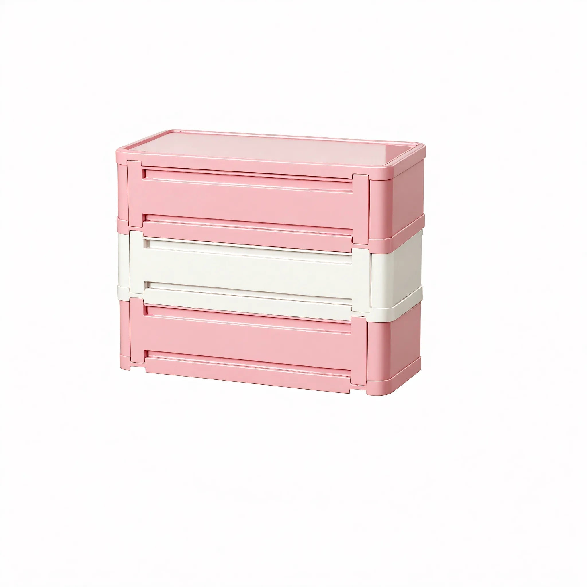 Nordic Stacker: Modular Shoe Rack Storage Cabinet Aescraft 3 Pink/White-3