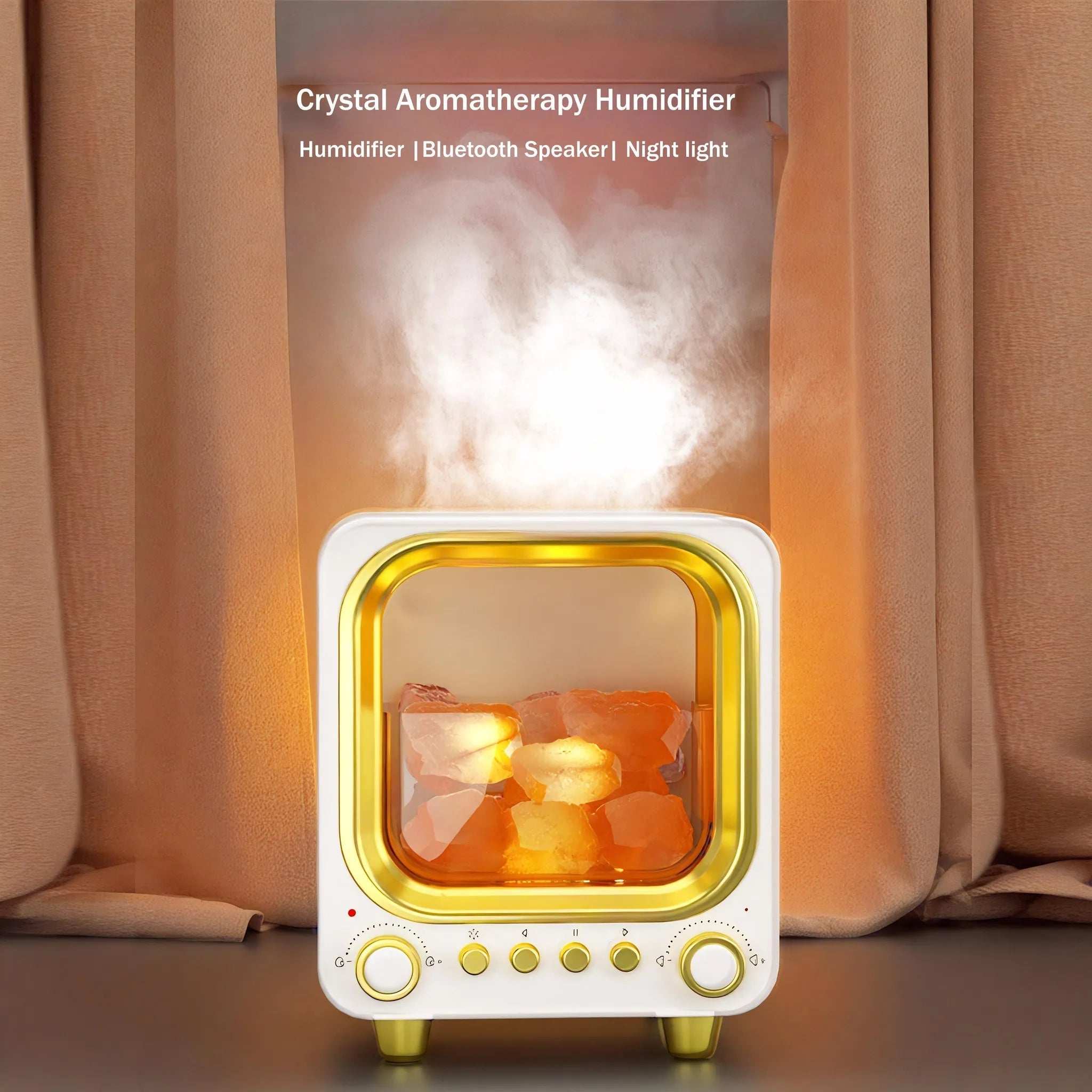 Nostalgic TV Humidifier with LED and Bluetooth Speaker  Aescraft