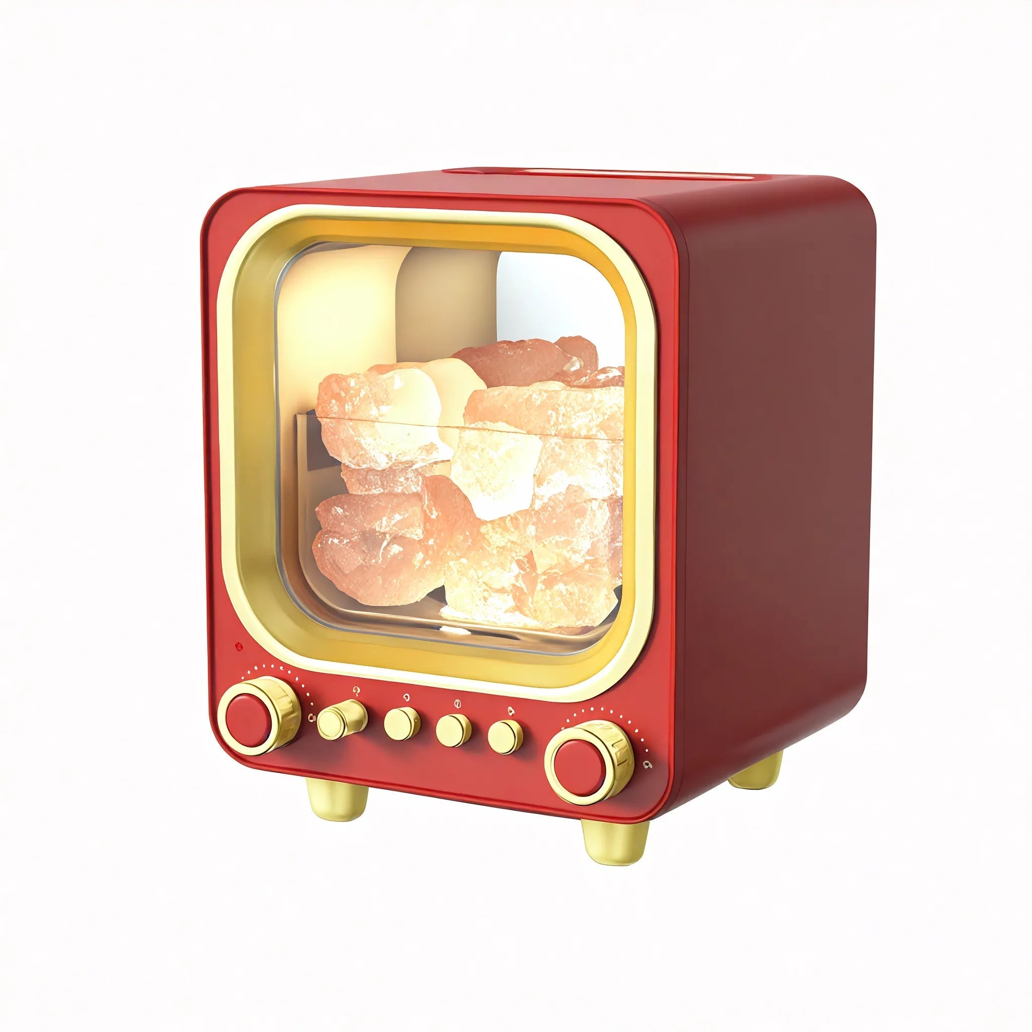 Nostalgic TV Humidifier with LED and Bluetooth Speaker  Aescraft Red