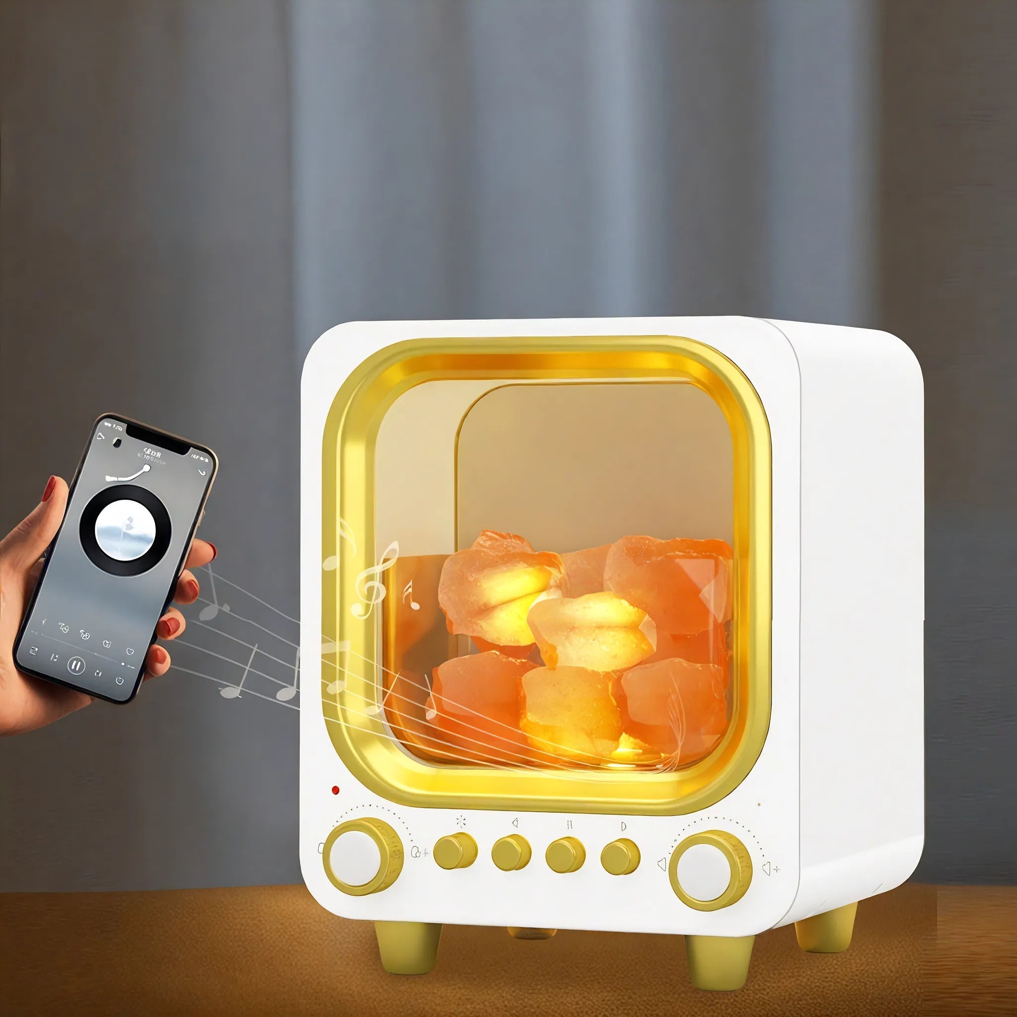 Nostalgic TV Humidifier with LED and Bluetooth Speaker  Aescraft