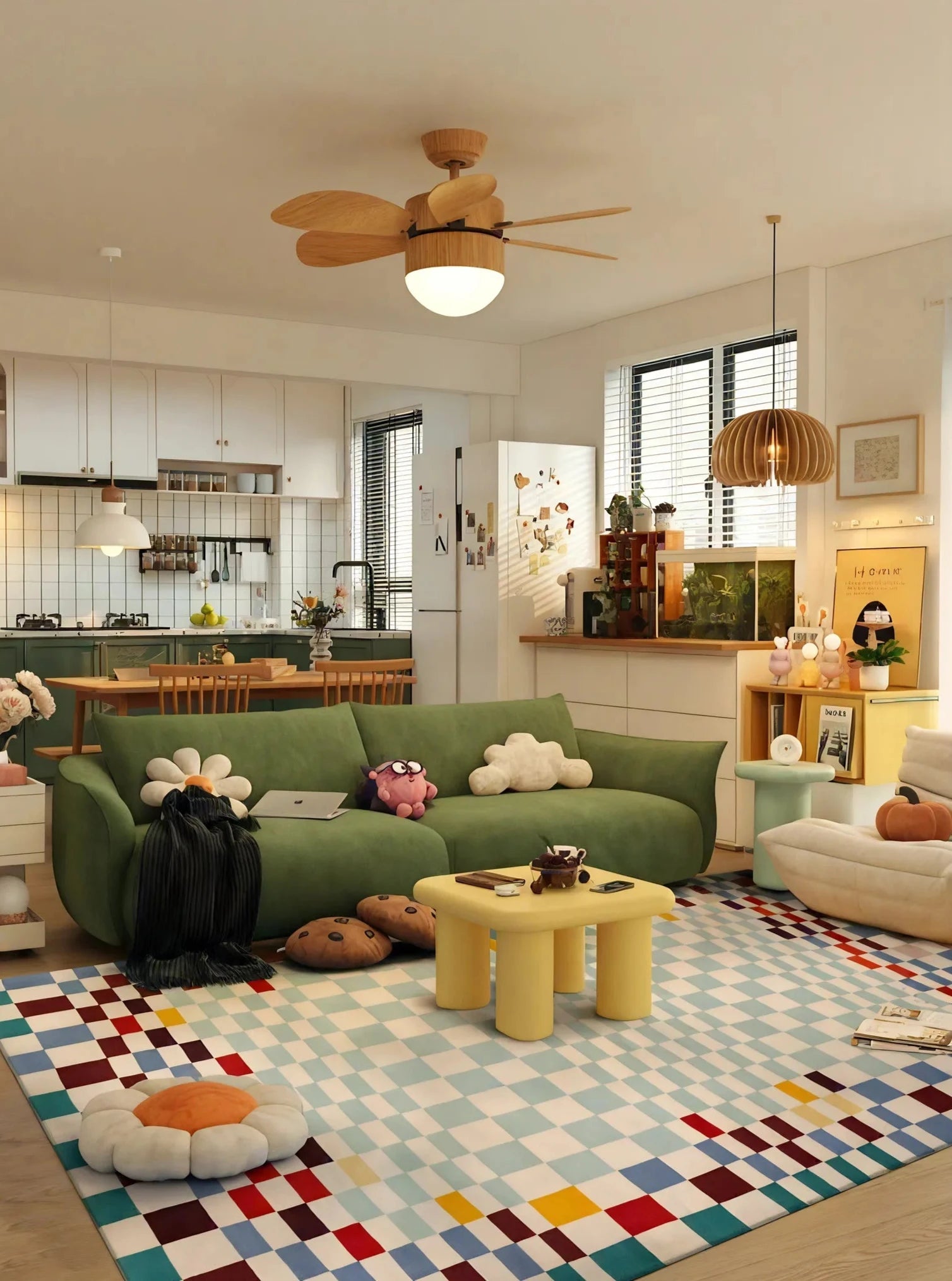 Pixel Harmony Wool Rug Aescraft