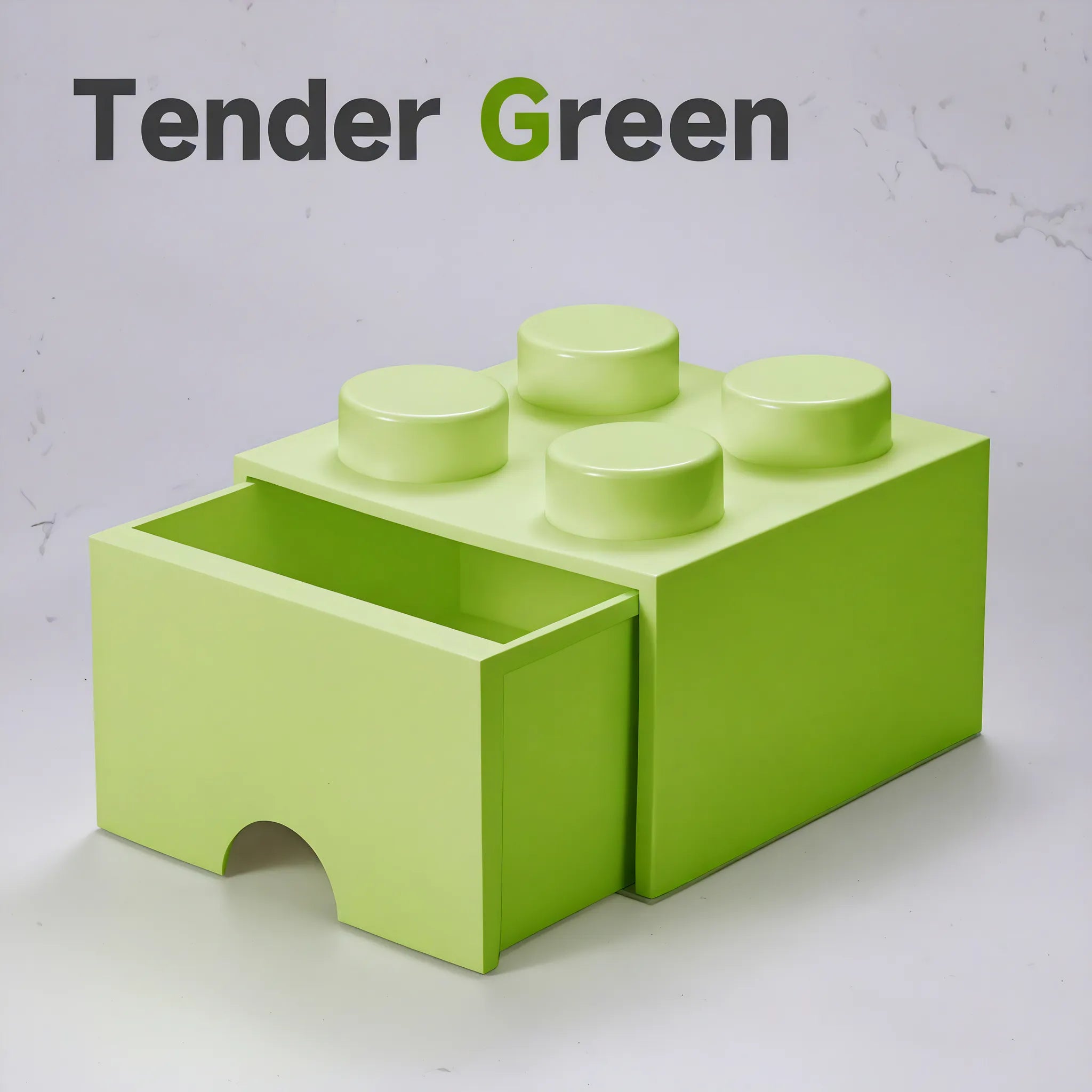 Playful Blox Modular Organizer - Lego-inspired Stackable Drawers Aescraft Tender Green