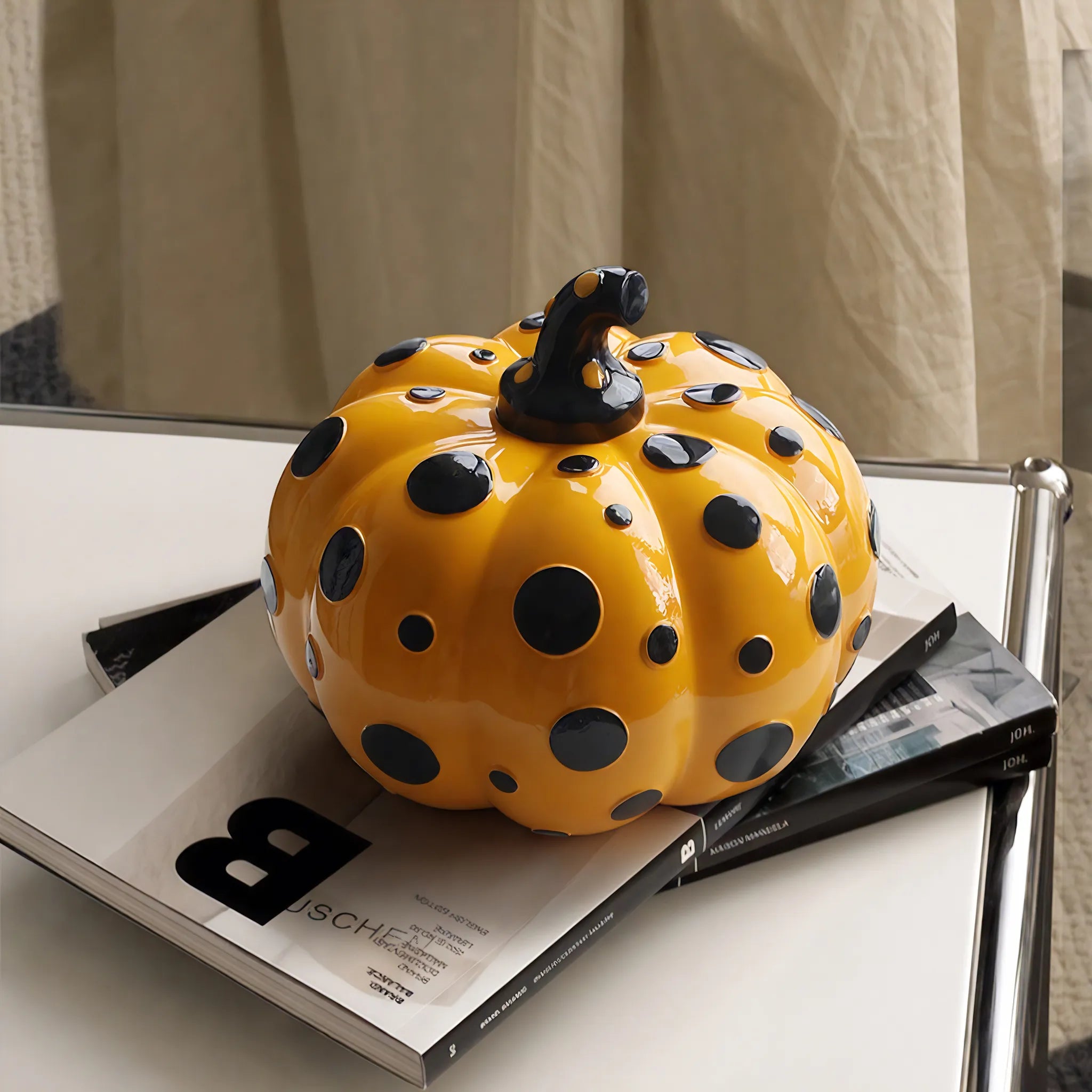 Polka Dot Pumpkin & Gourd – Kusama-Inspired Art Sculpture Aescraft