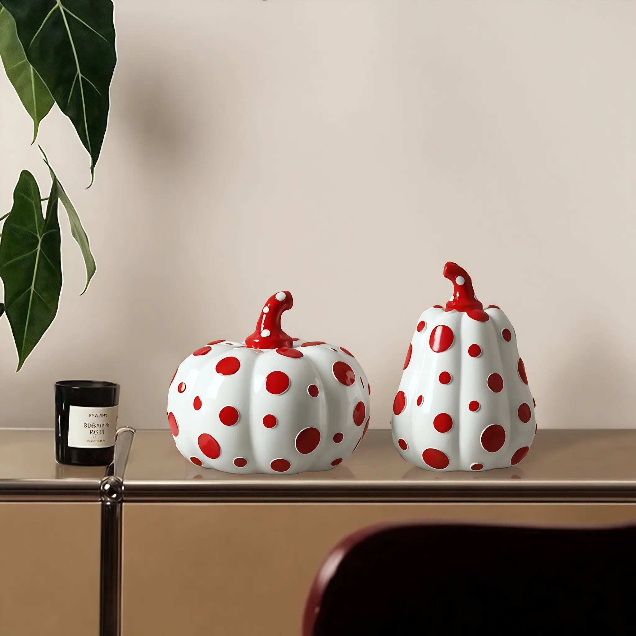 Polka Dot Pumpkin & Gourd – Kusama-Inspired Art Sculpture Aescraft
