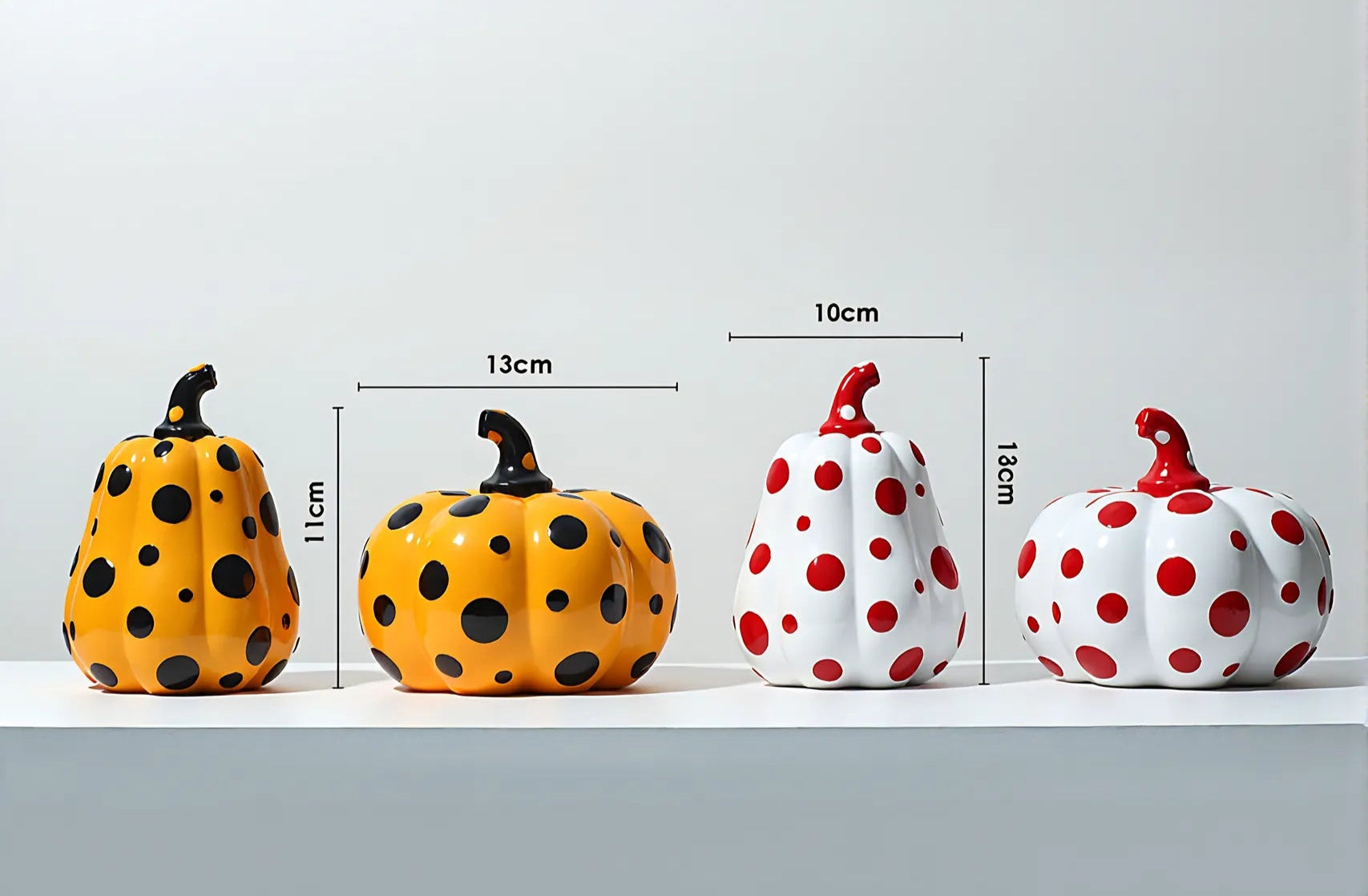 Polka Dot Pumpkin & Gourd – Kusama-Inspired Art Sculpture Aescraft