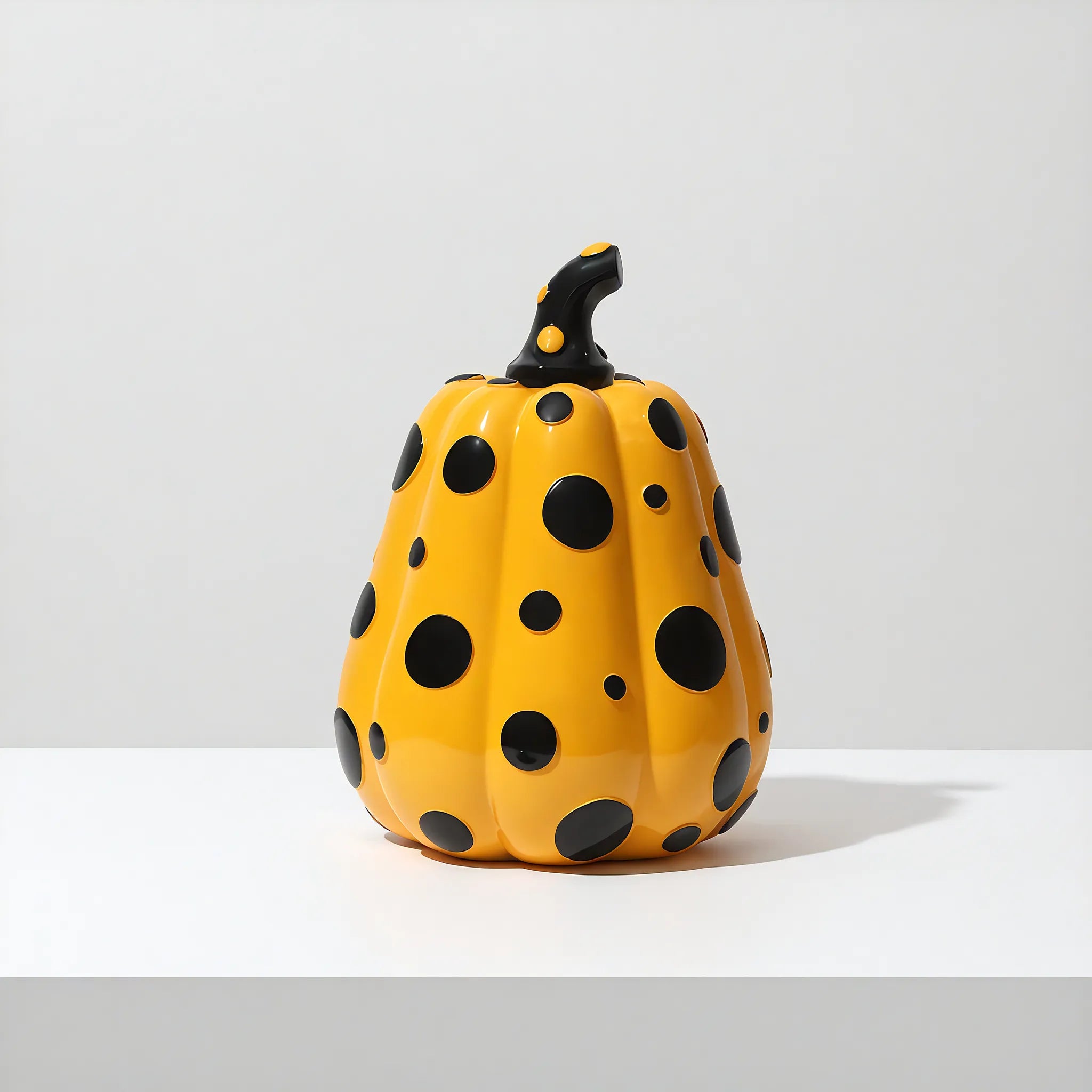 Polka Dot Pumpkin & Gourd – Kusama-Inspired Art Sculpture Aescraft Yellow-Black (A)