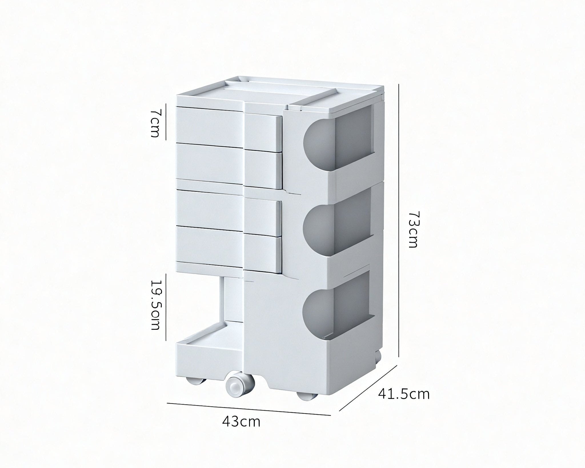 Poppy Perfection Rolling Cabinet Aescraft 3 White【3-layer】