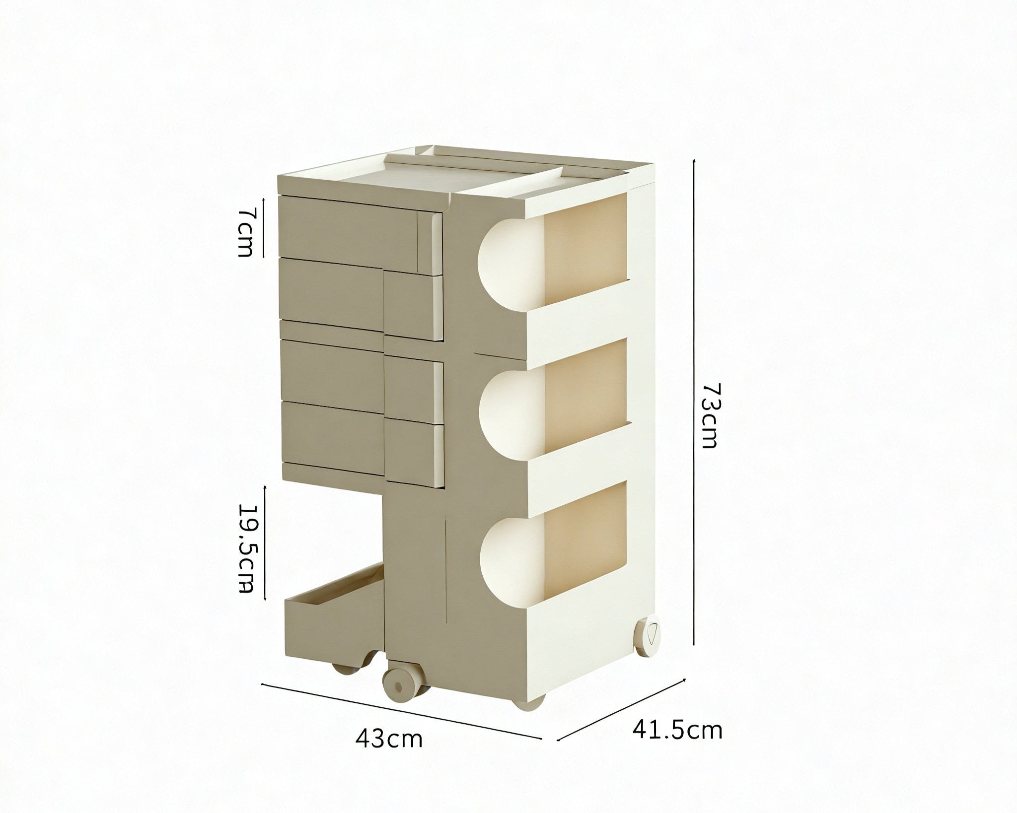 Poppy Perfection Rolling Cabinet Aescraft 3 Beige【3-layer】