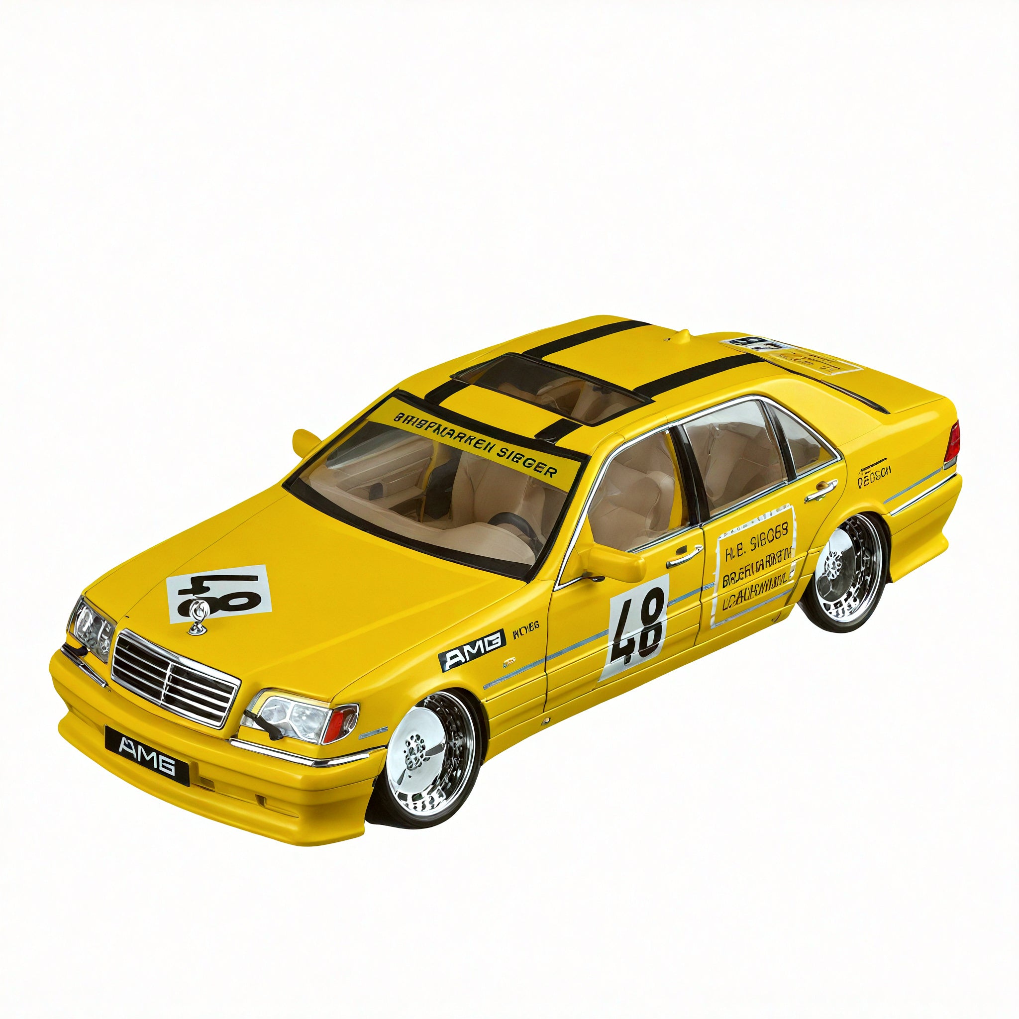Racing Royalty: 1:24 Mercedes-Benz AMG W140 Model Aescraft Yellow