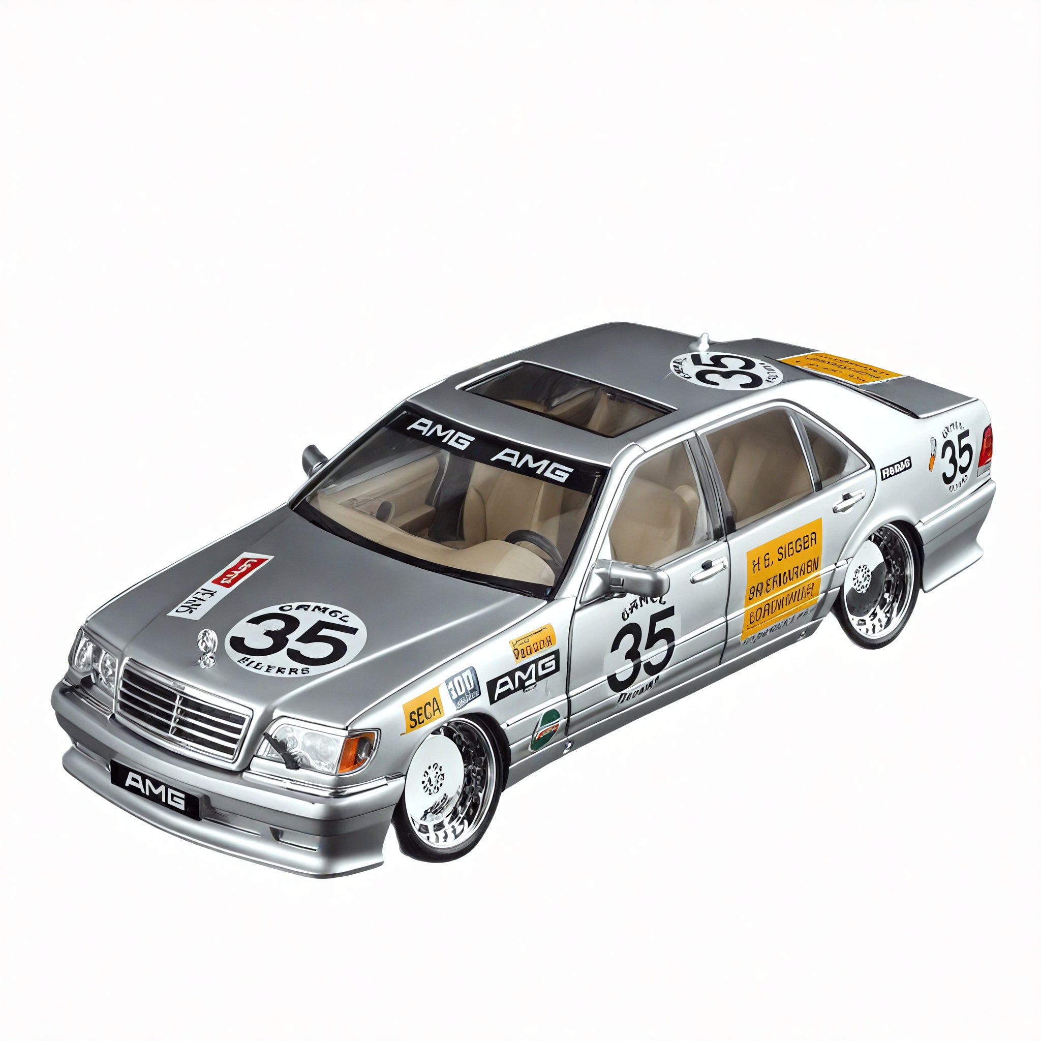 Racing Royalty: 1:24 Mercedes-Benz AMG W140 Model Aescraft Silver