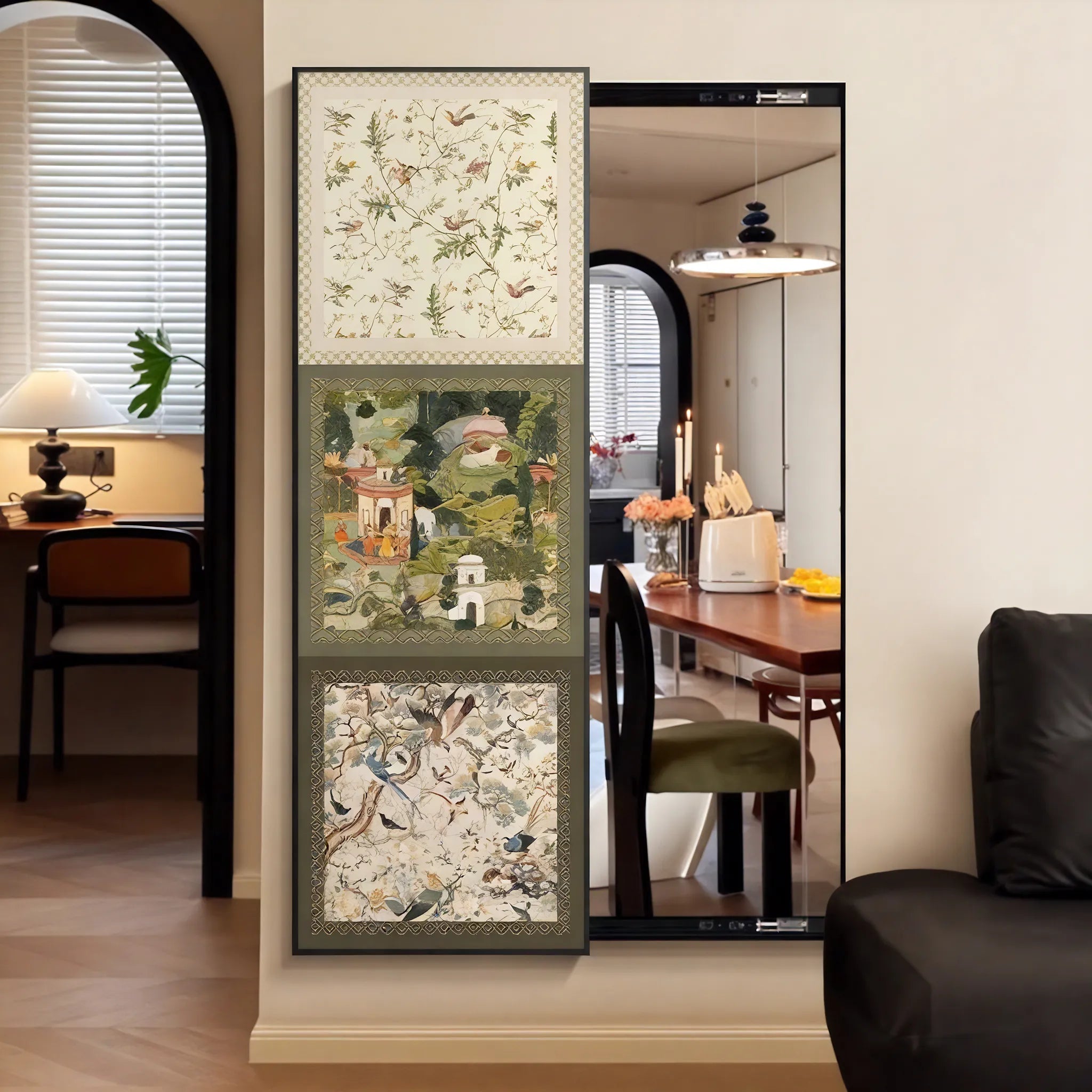 Reflections in Style – Oil Canvas Sliding Wall Art Aescraft