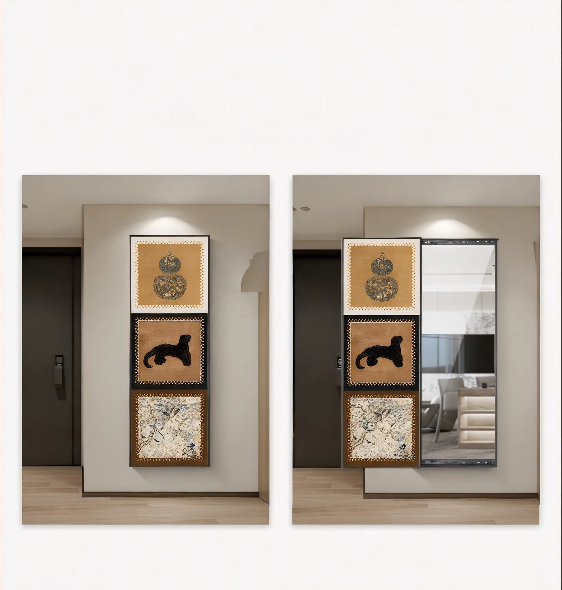 Reflections in Style – Oil Canvas Sliding Wall Art Aescraft