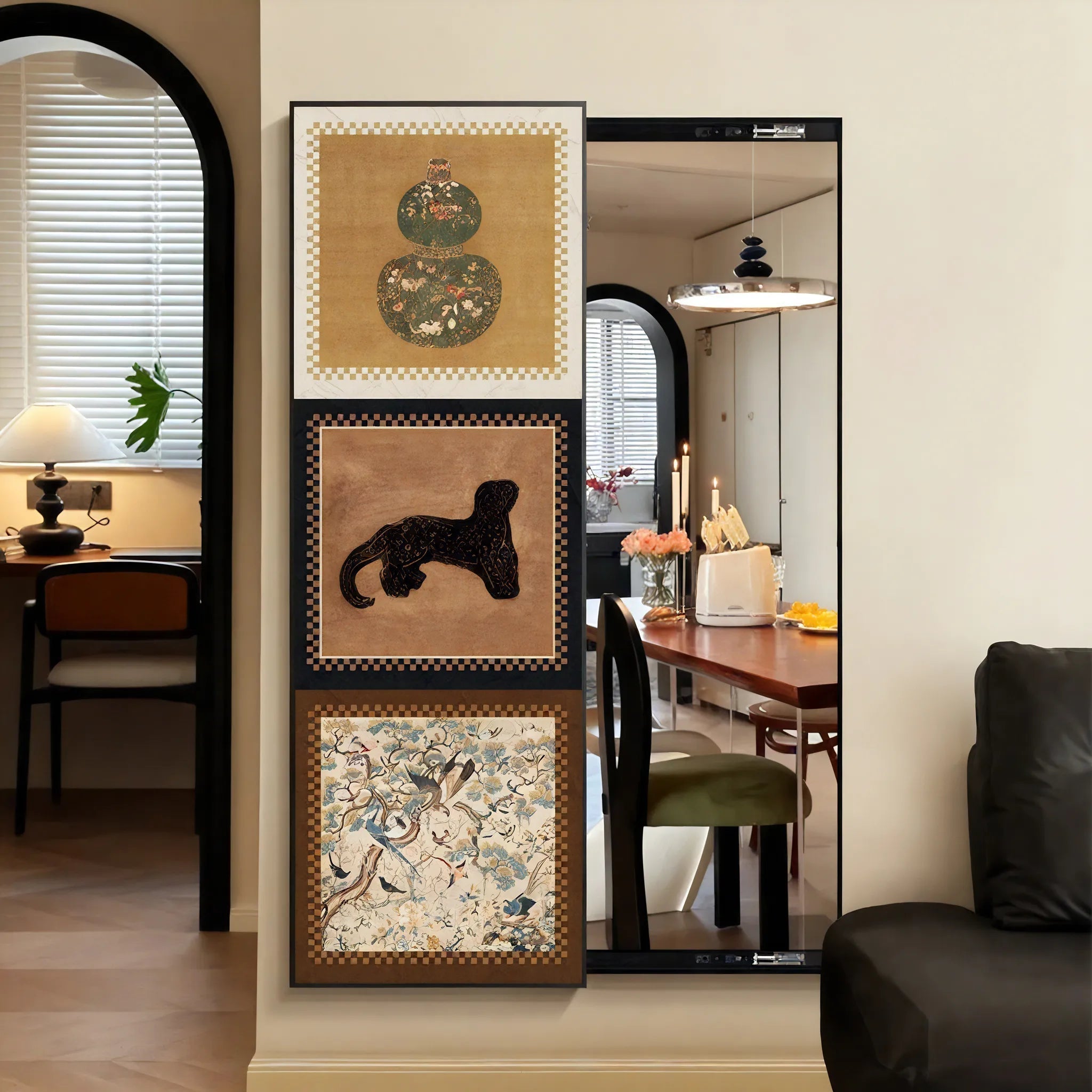 Reflections in Style – Oil Canvas Sliding Wall Art Aescraft