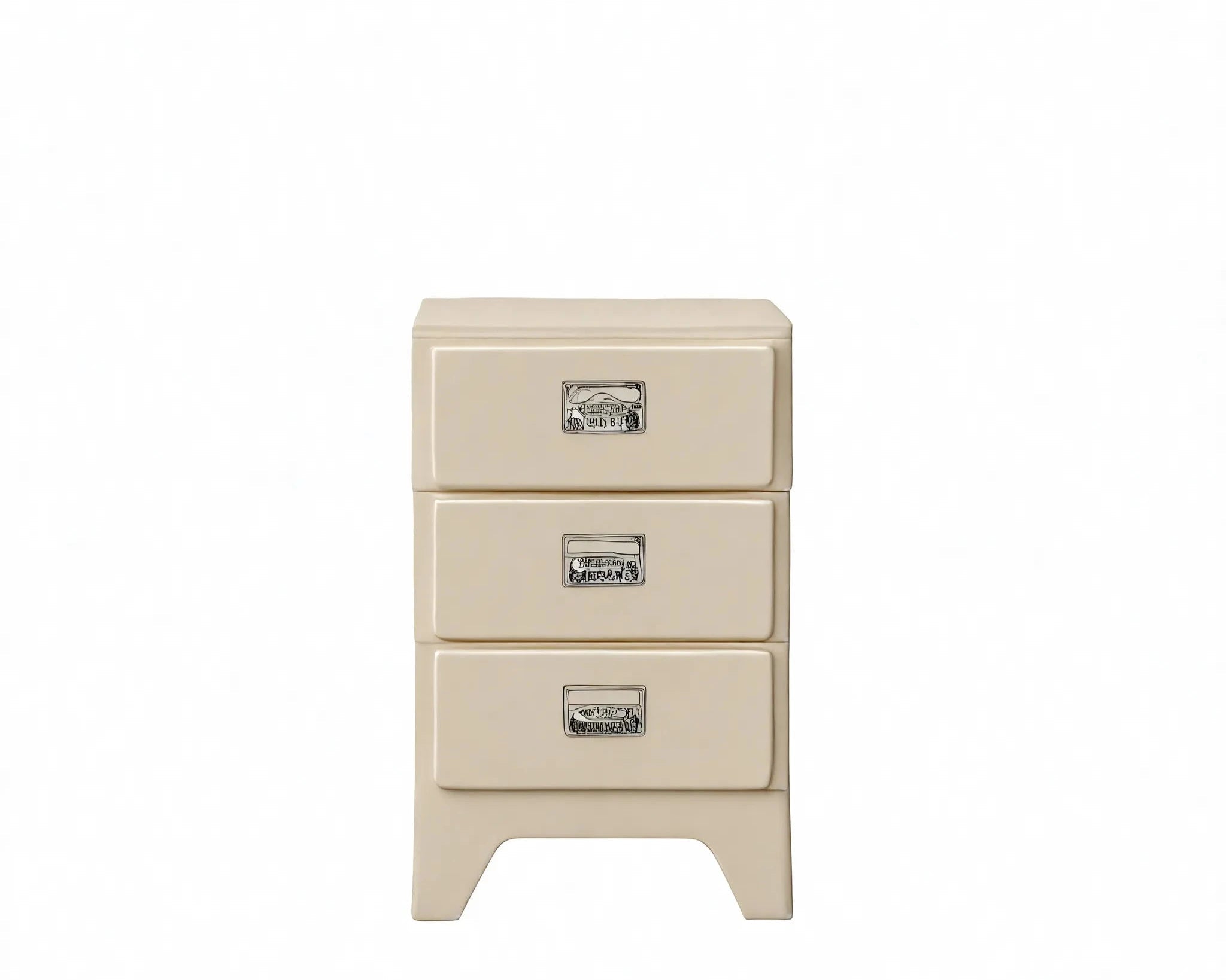 Retro ColorPop Storage: Vibrant Drawer Cabinet Aescraft 3 Beige-3