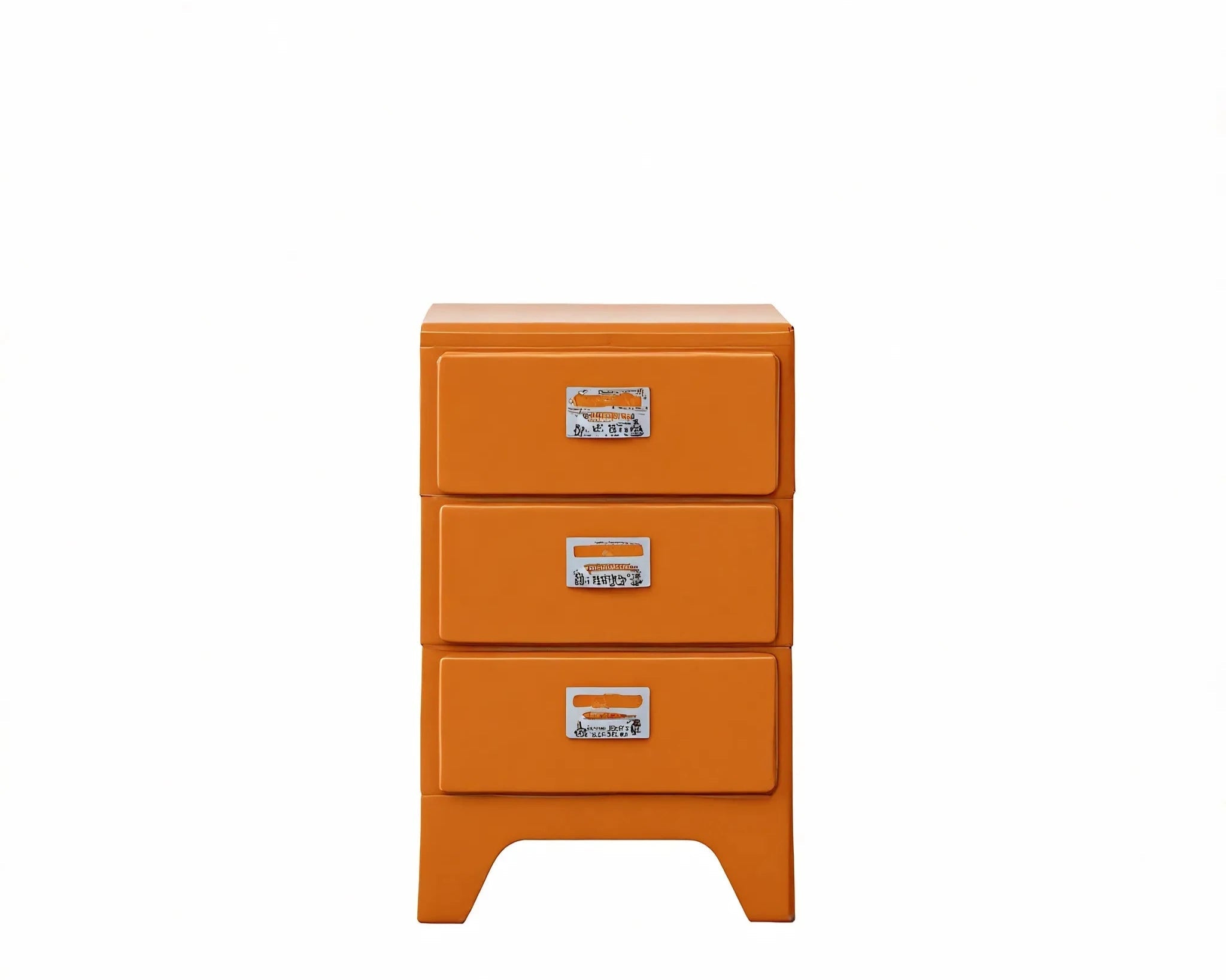 Retro ColorPop Storage: Vibrant Drawer Cabinet Aescraft 3 Orange-3