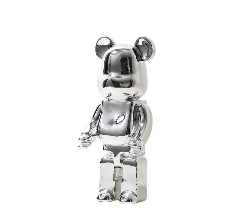Retro Luxe Bearbrick Collectible customized Aescraft Silver