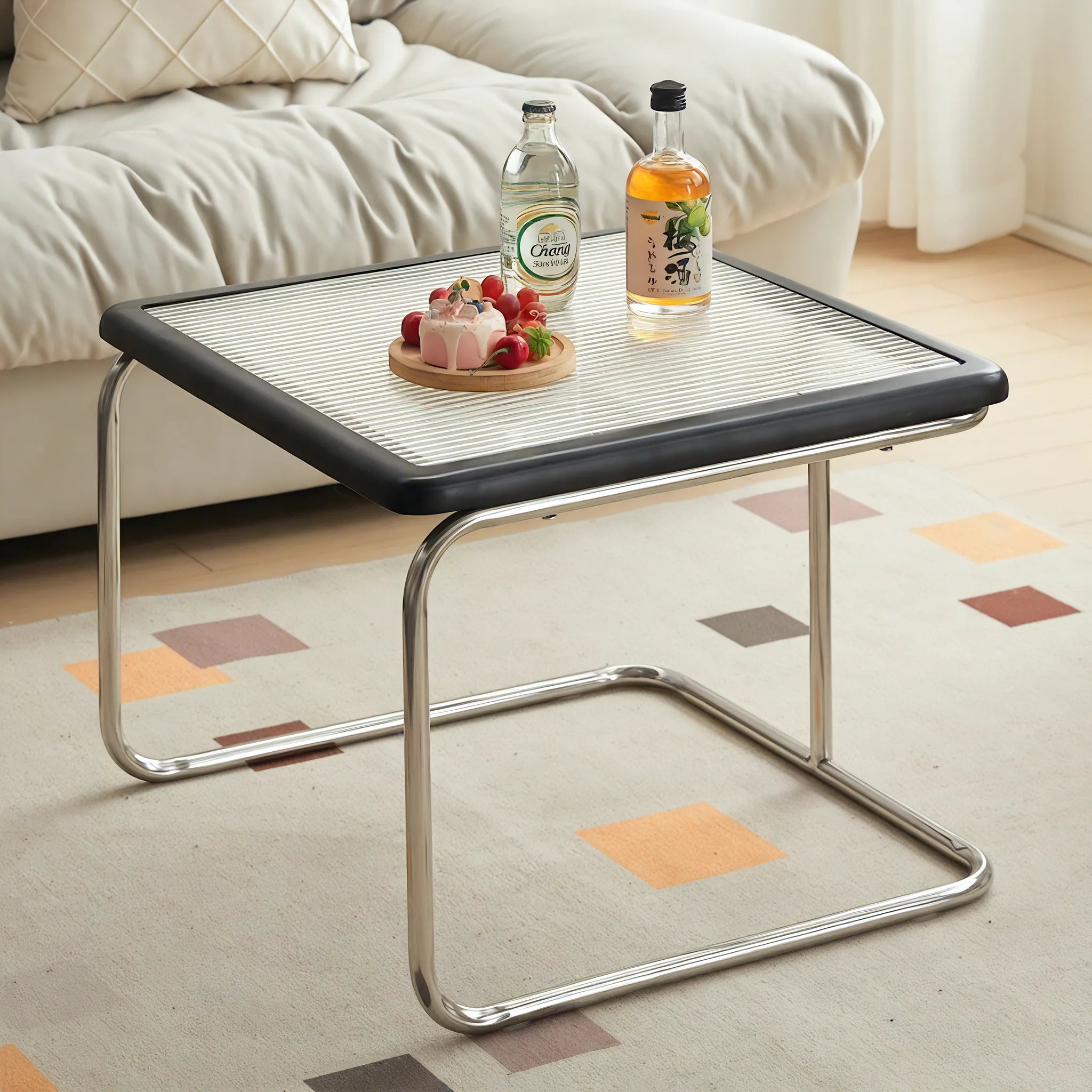 Retro Nordic Rattan Coffee Table  Aescraft Black - Large