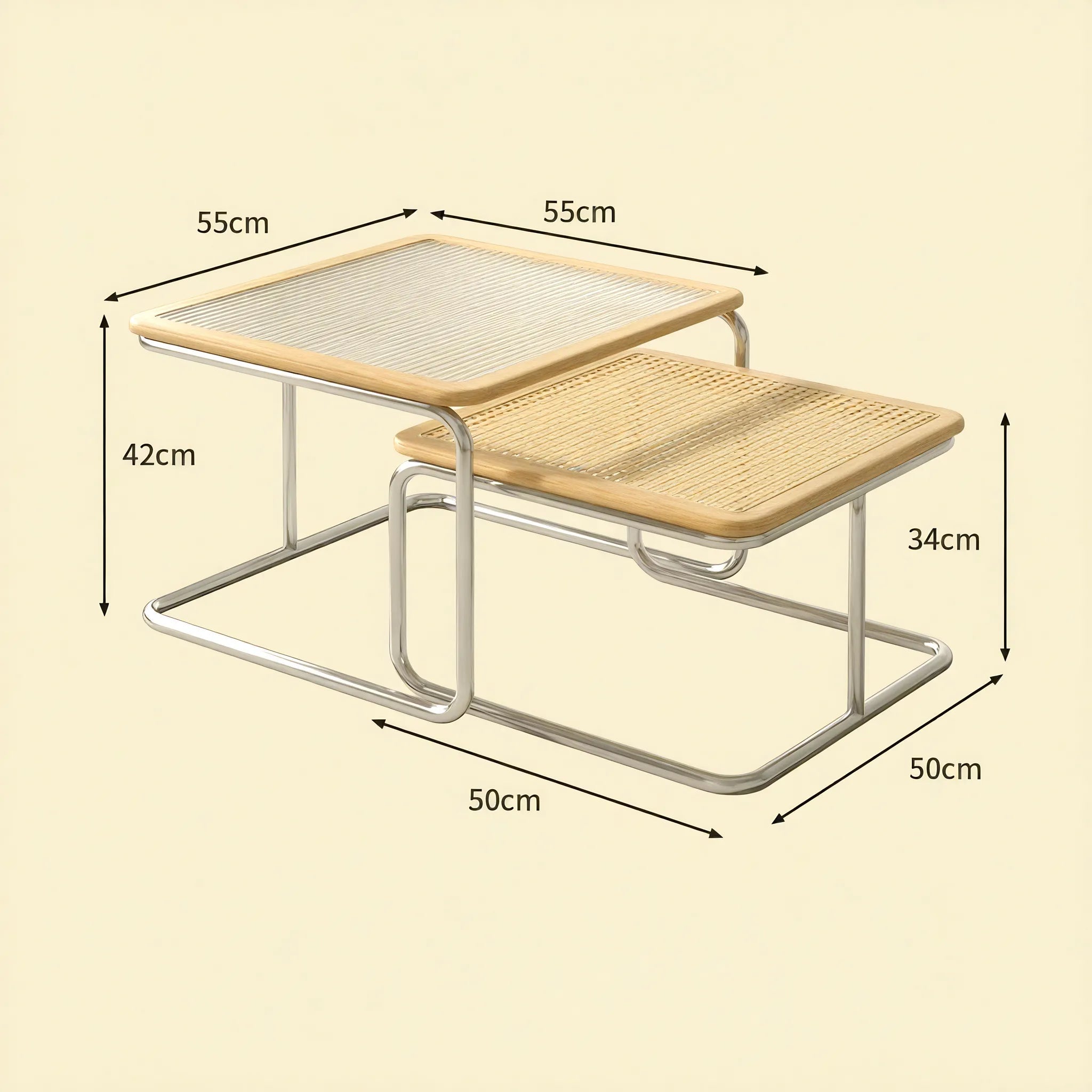 Retro Nordic Rattan Coffee Table  Aescraft