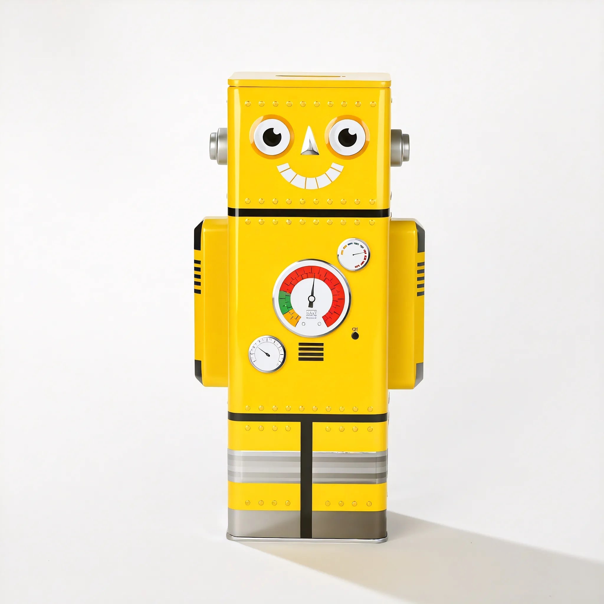 Retro Robot Coin Bank  Aescraft Yellow