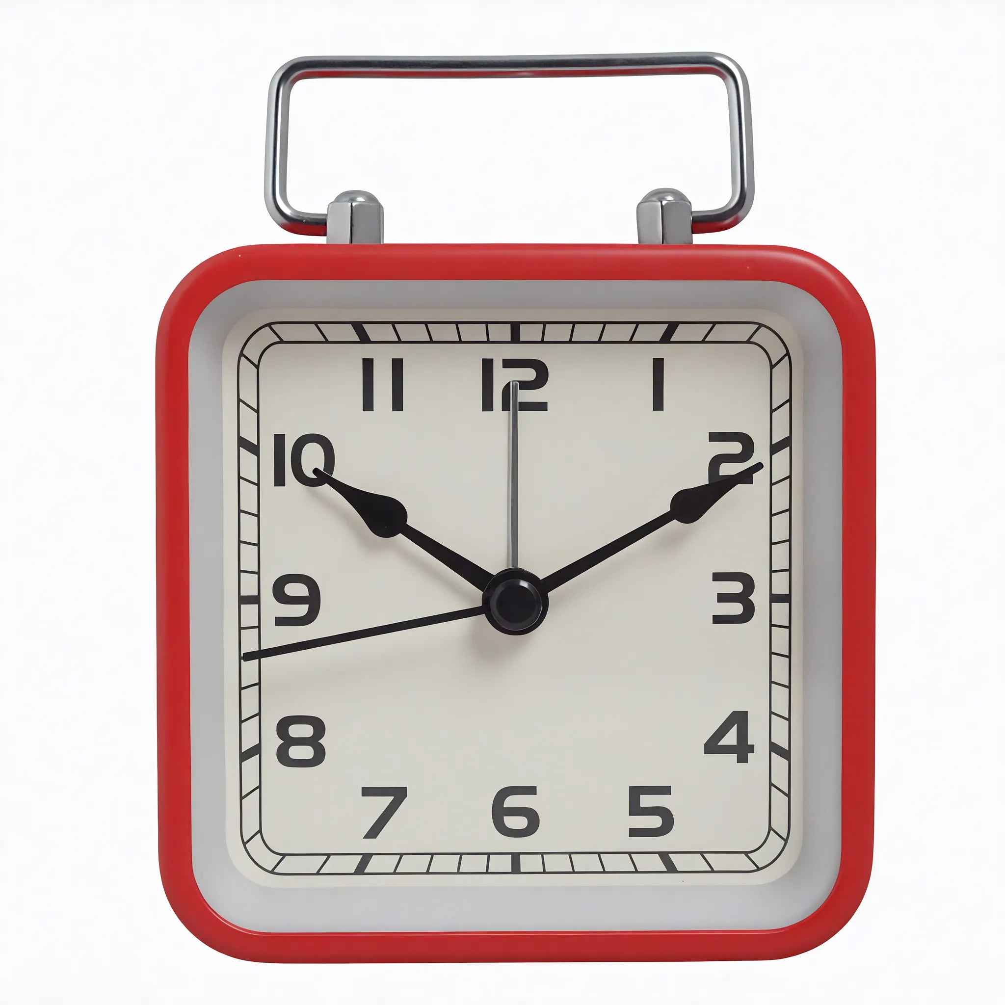 Retro Square Desk Clock Aescraft Red