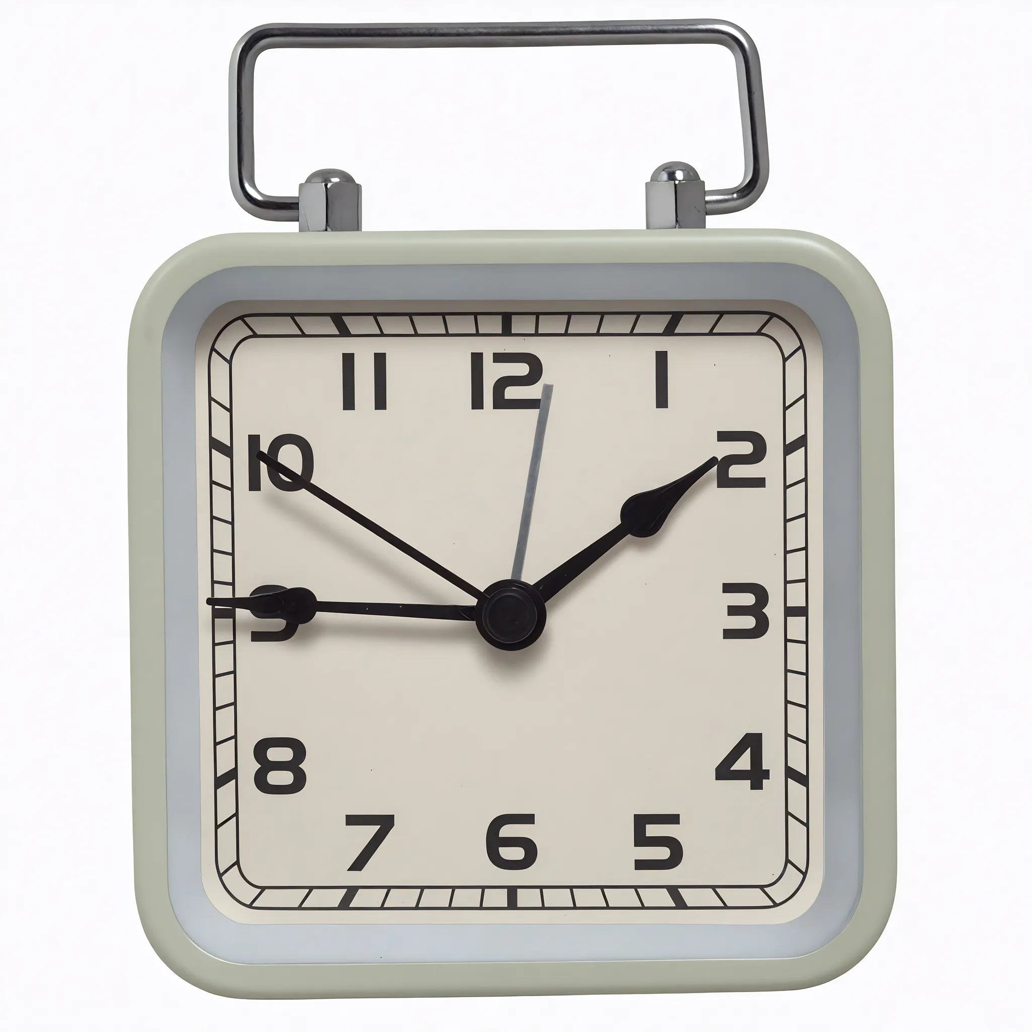 Retro Square Desk Clock Aescraft Light Green