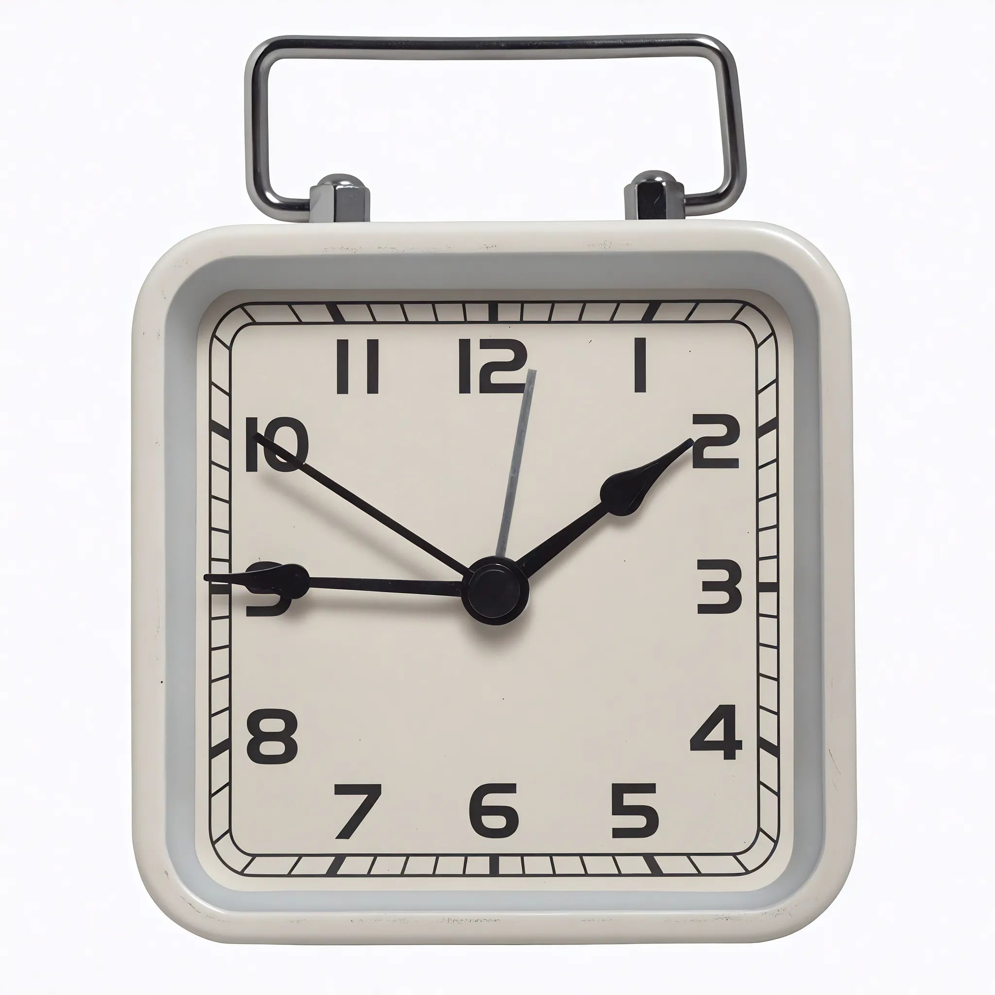 Retro Square Desk Clock Aescraft White