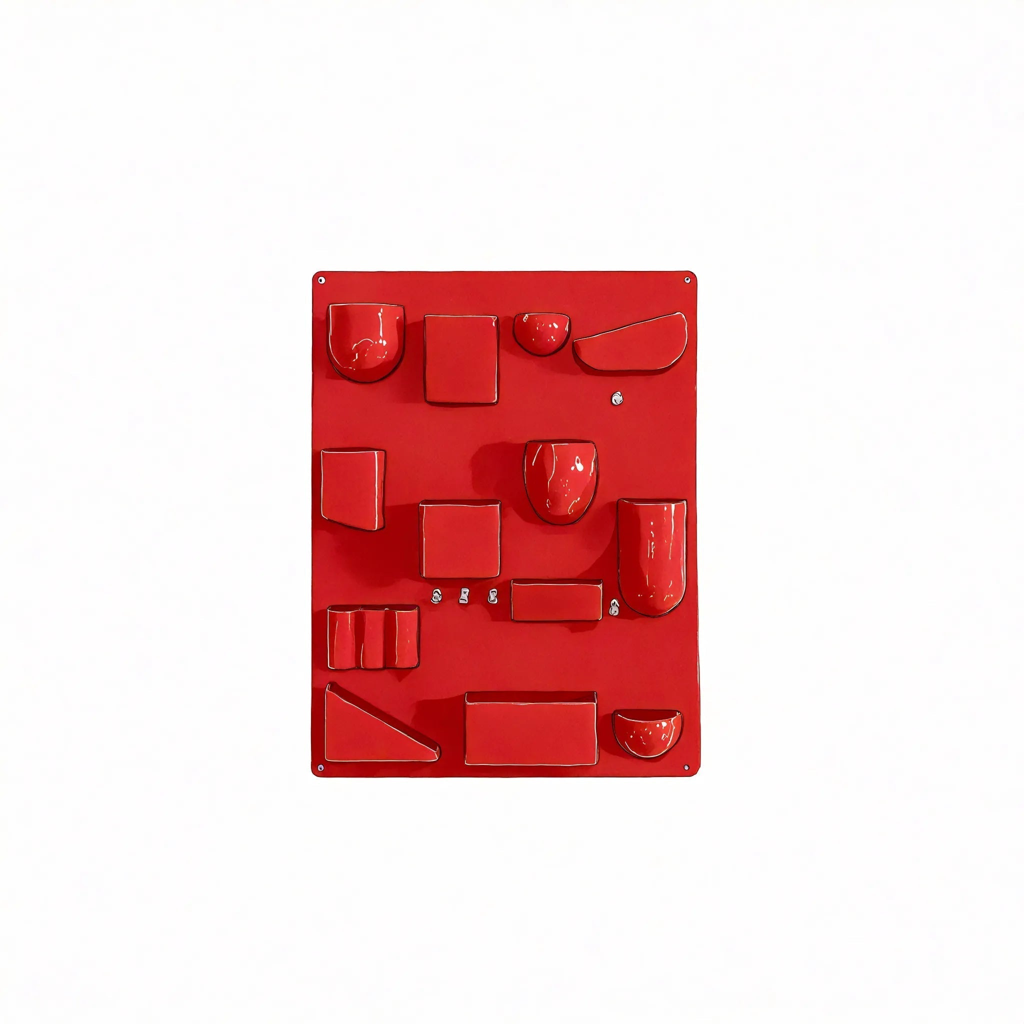 Retro Wall Mount Storage Organizer Aescraft Red