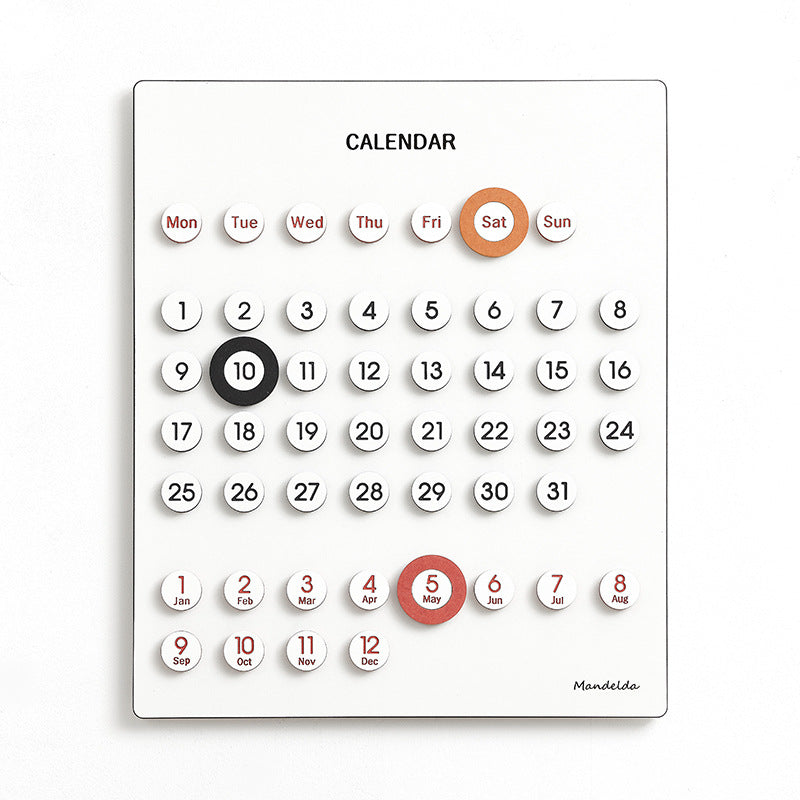 Retro Wooden Ring-A-Date Calendar Aescraft White