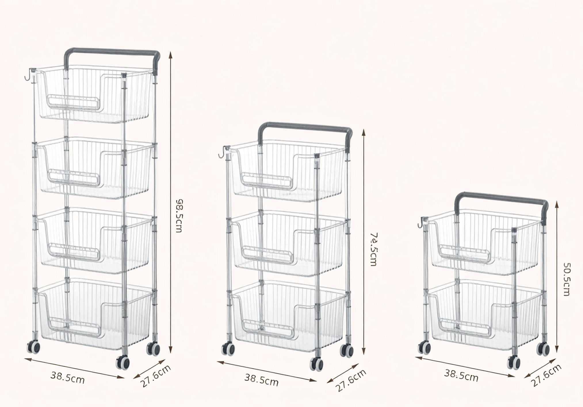 Roll & Stash: Modern Tiered Storage on Wheels Aescraft